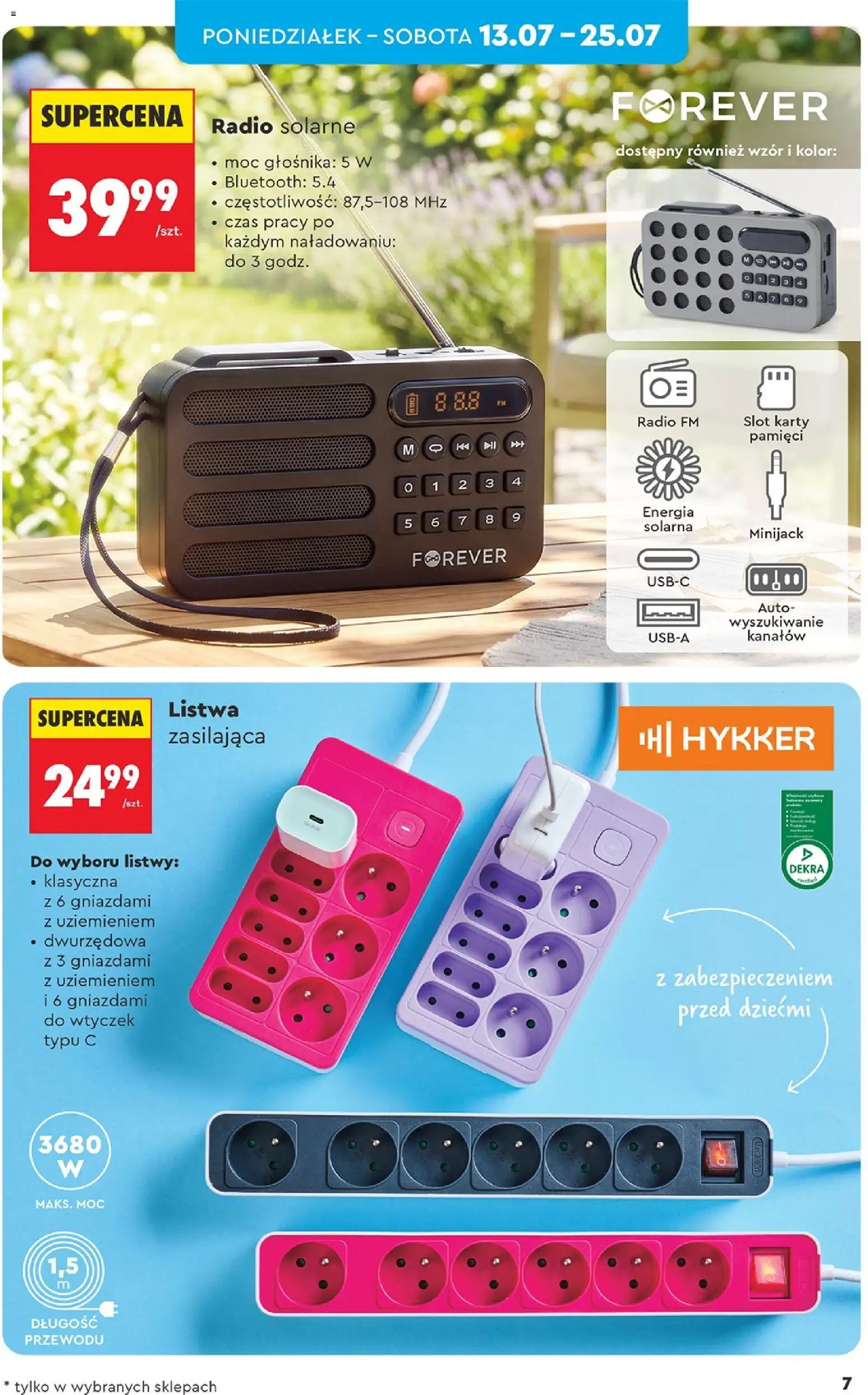 Biedronka Polsko leták - Hity i inspiracje od 13.07.2026 | Strana: 7 | Produkty: Rádio, Karty