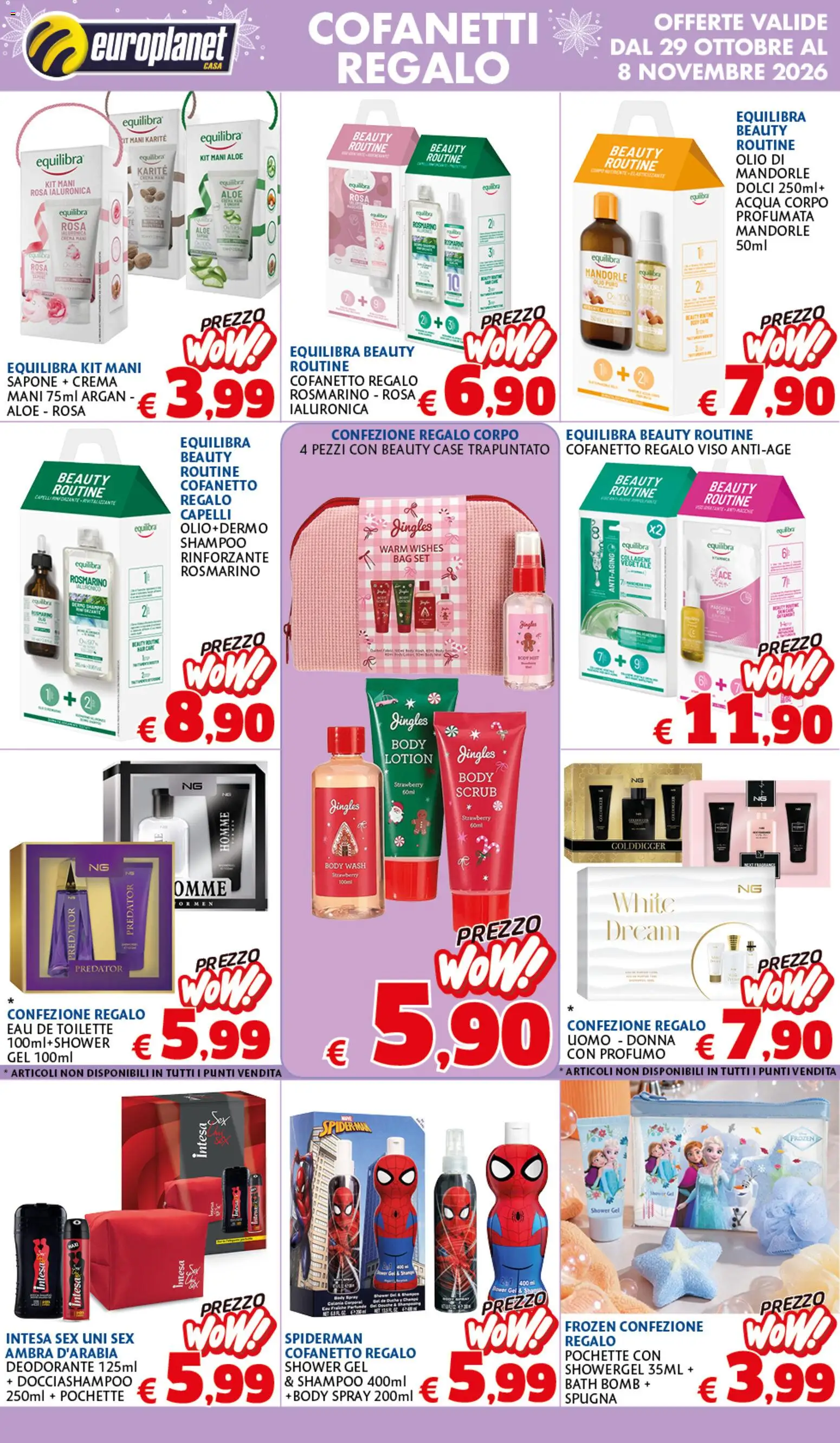 Volantino Europlanet Casa del 29/10/2026 | Pagina: 4 | Prodotti: Deodorante, Scrub, Acqua, Profumo
