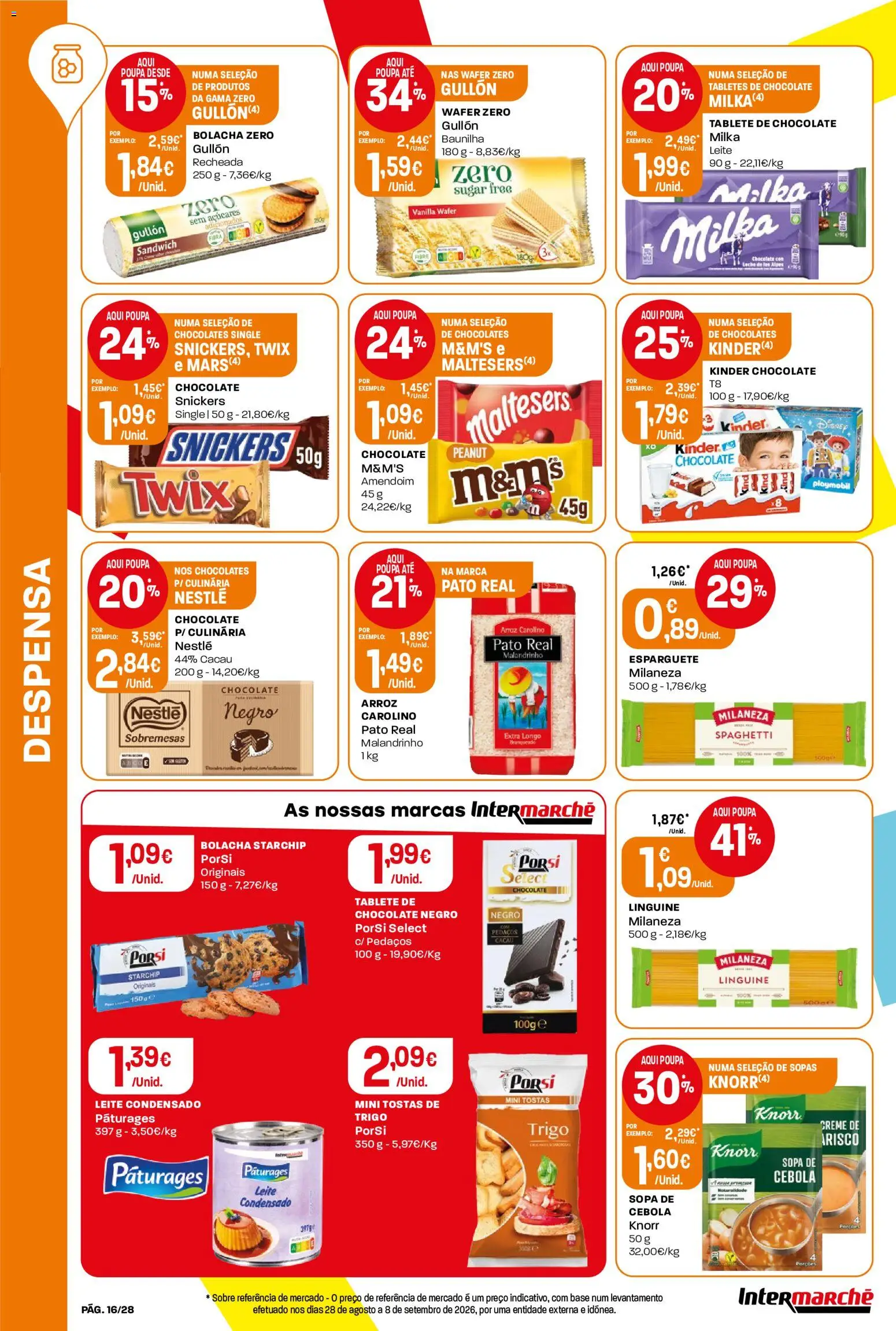 Intermarché folheto Contact │ válido de 08/10/2026 | Página: 16 | Produtos: Pato, Tostas, Cebola, Leite