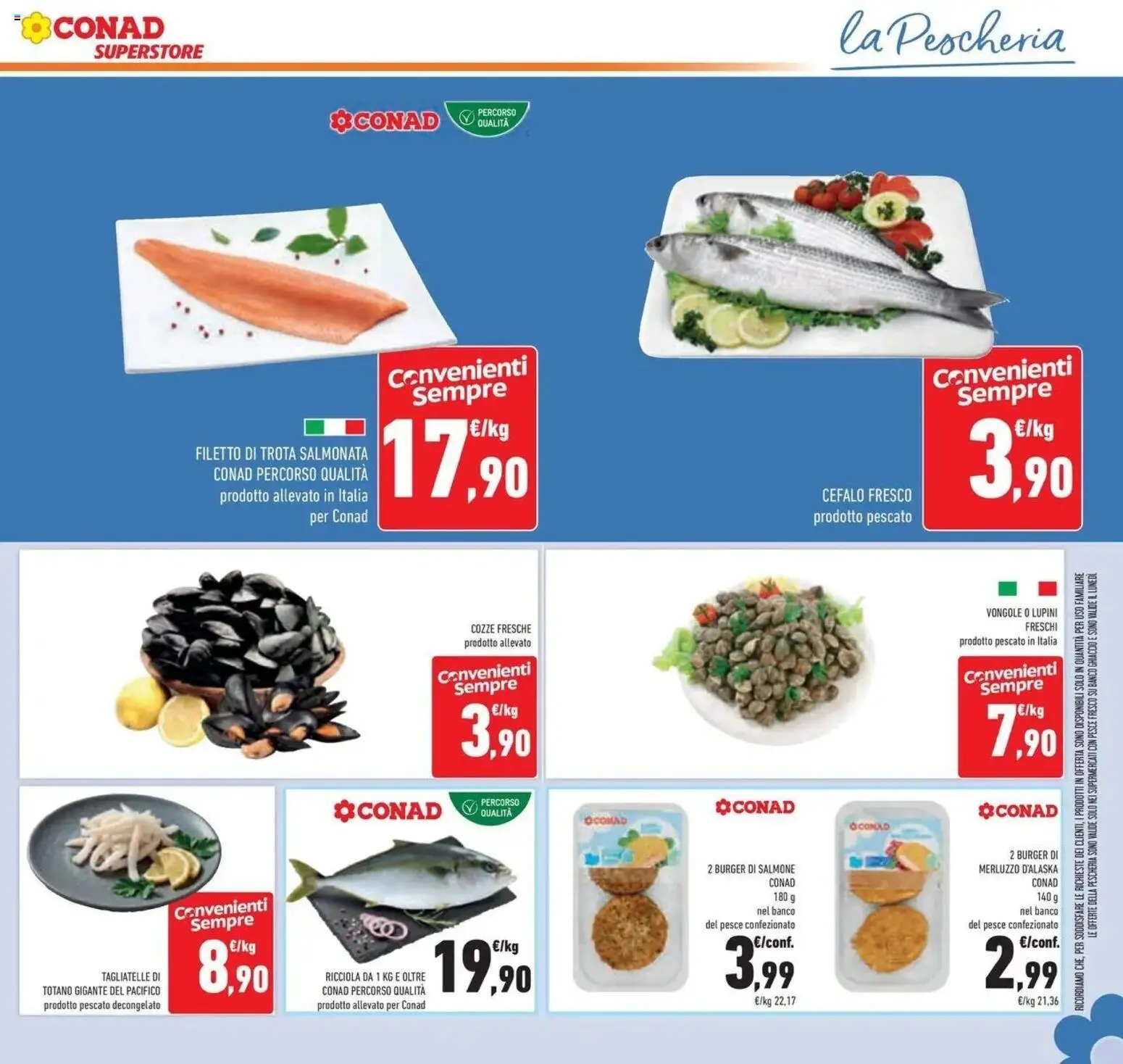Anteprima volantino Conad dal 21/10/2026 prossima settimana | Pagina: 47 | Prodotti: Salmone, Pesce, Cozze, Vongole