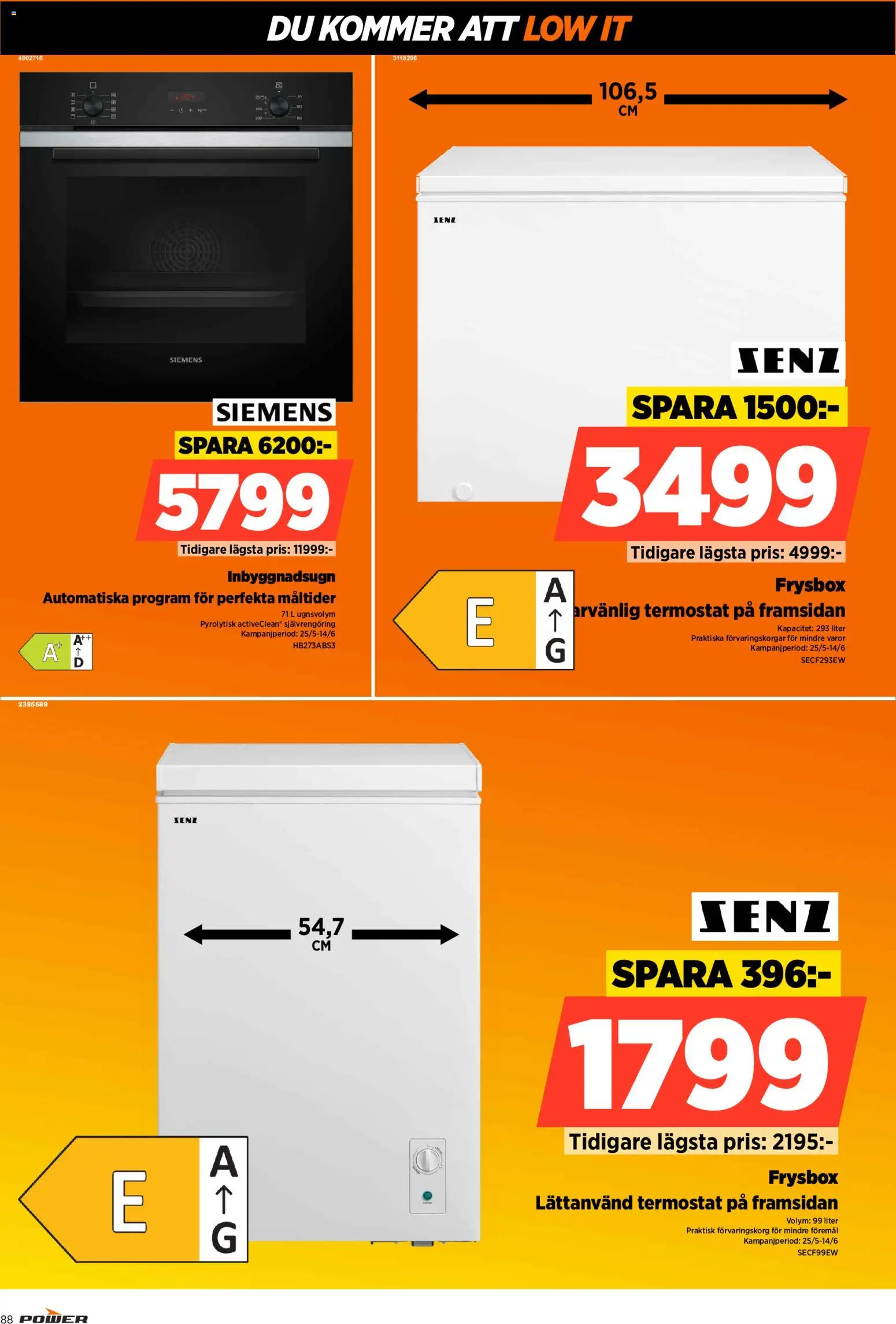 Power reklamblad aktuell från 08.06.2026 | Sida: 88 | Produkter: Frysbox