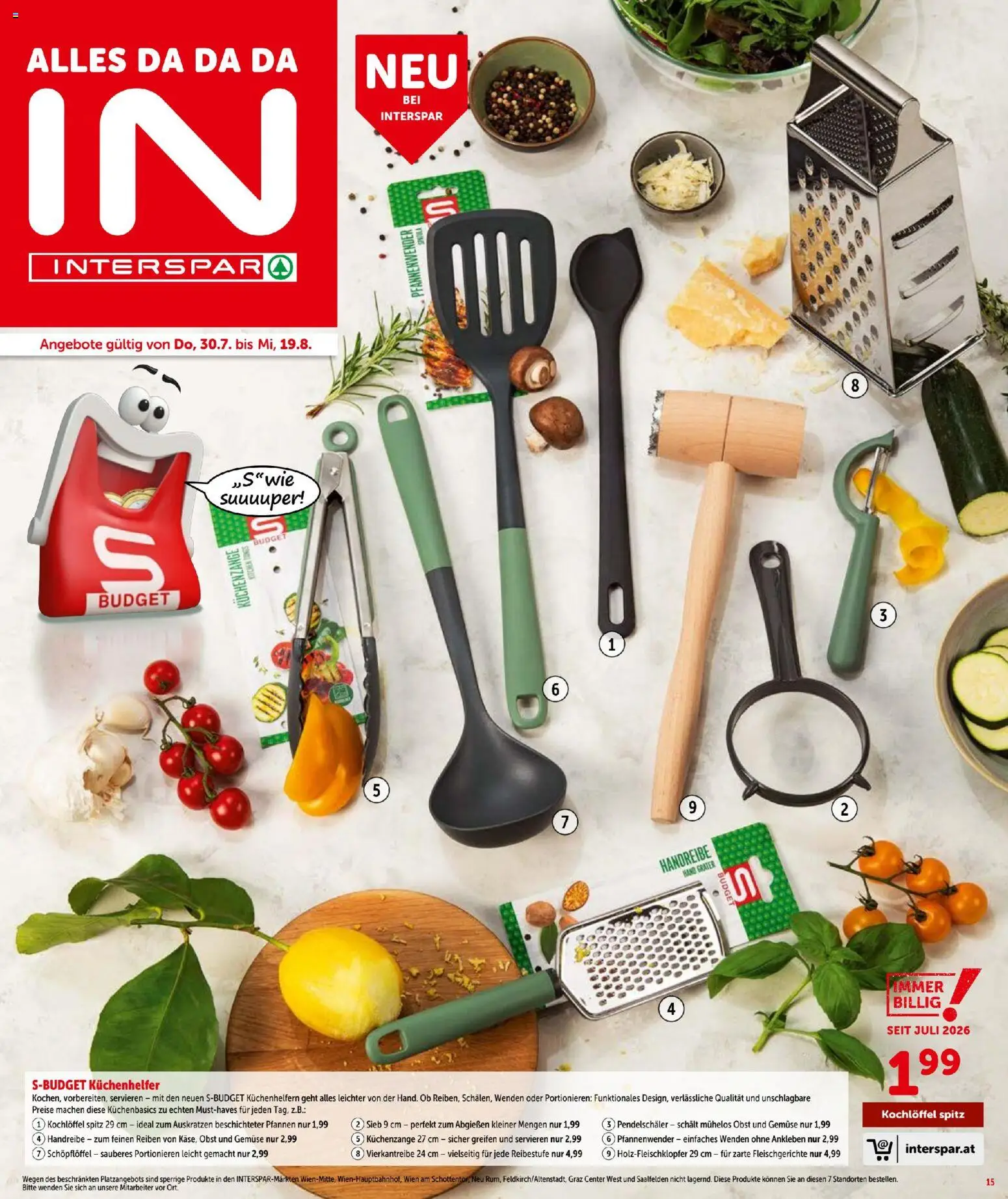 Interspar - Flugblatt gültig ab 30.07.2026 | Seite: 15 | Produkte: Gemüse, Obst