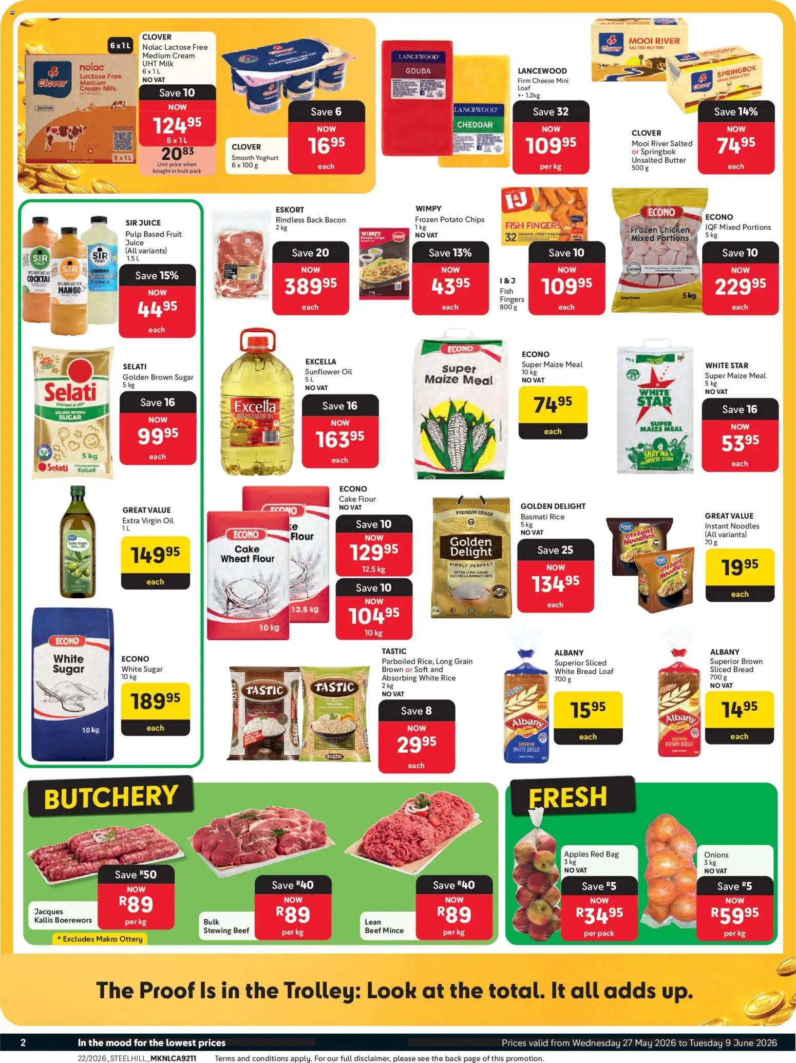 New Makro catalogue – valid from 27.05.2026 | Page: 2 | Products: Milk, Cheese, Chicken, Onions