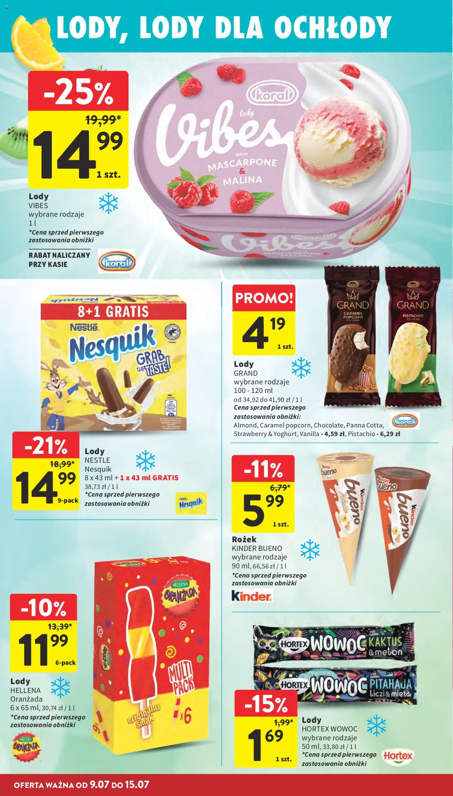 Intermarche gazetka od 09.07.2026 | Strona: 22 | Produkty: Malina, Mascarpone, Popcorn, Lody
