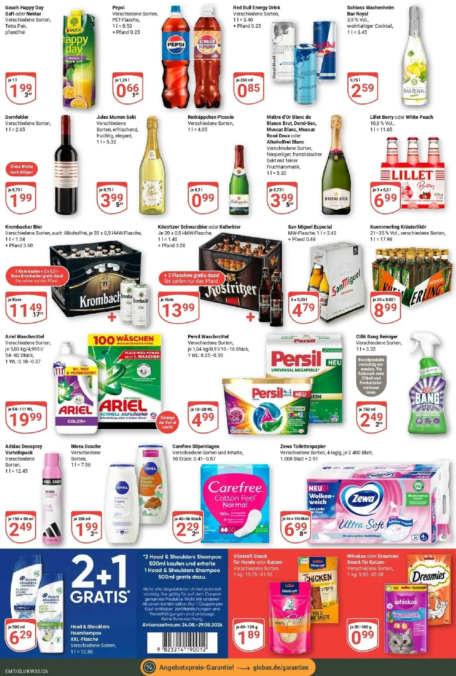Globus Prospekt Erfurt-Linderbach (ab 24.08.2026) » Angebote online | Seite: 5 | Produkte: Lillet, Waschmittel, Krombacher, Toilettenpapier