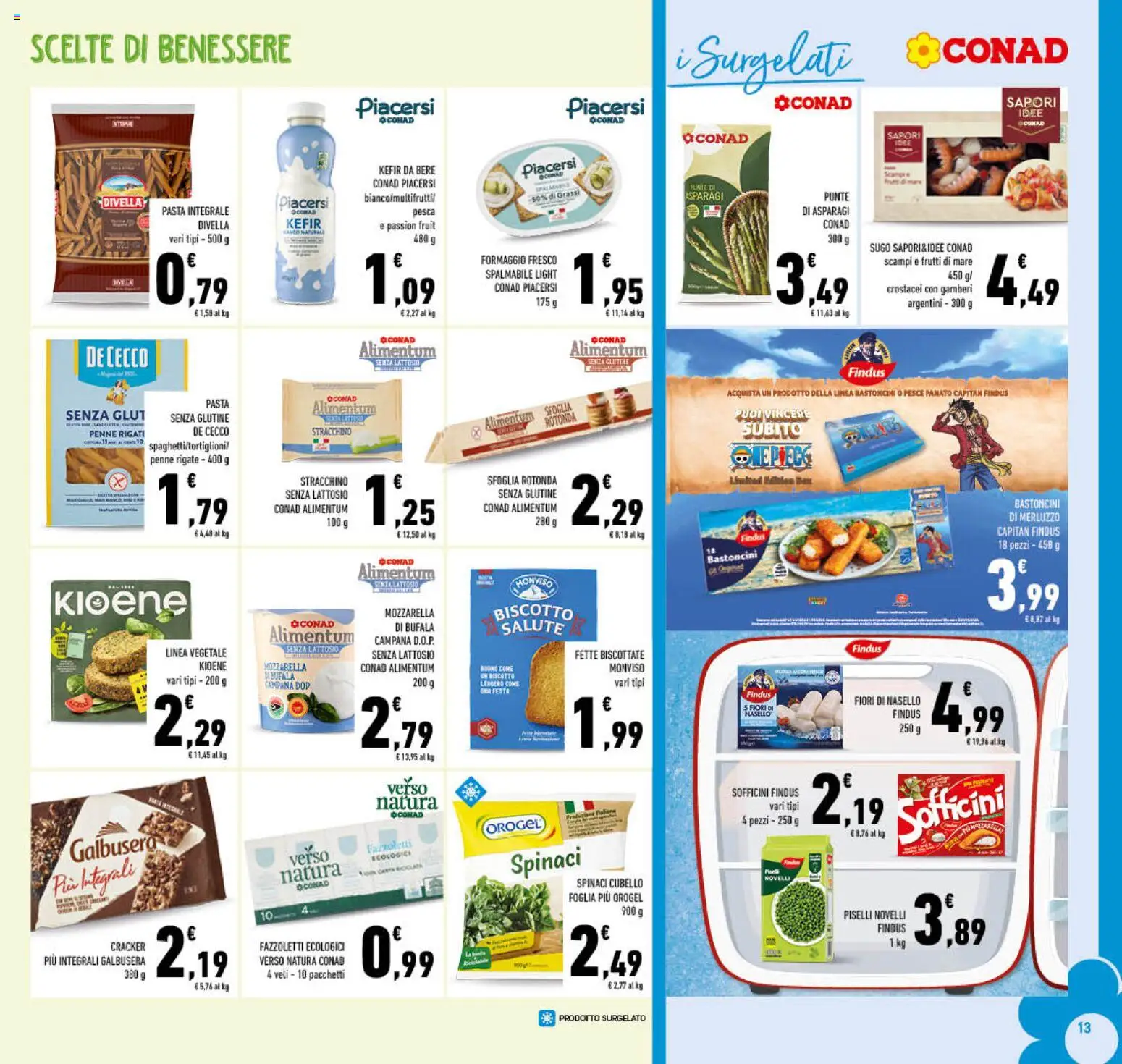 Volantino Conad del 11.03.2026 | Pagina: 13 | Prodotti: Frutti di mare, Spinaci, Stracchino, Nasello