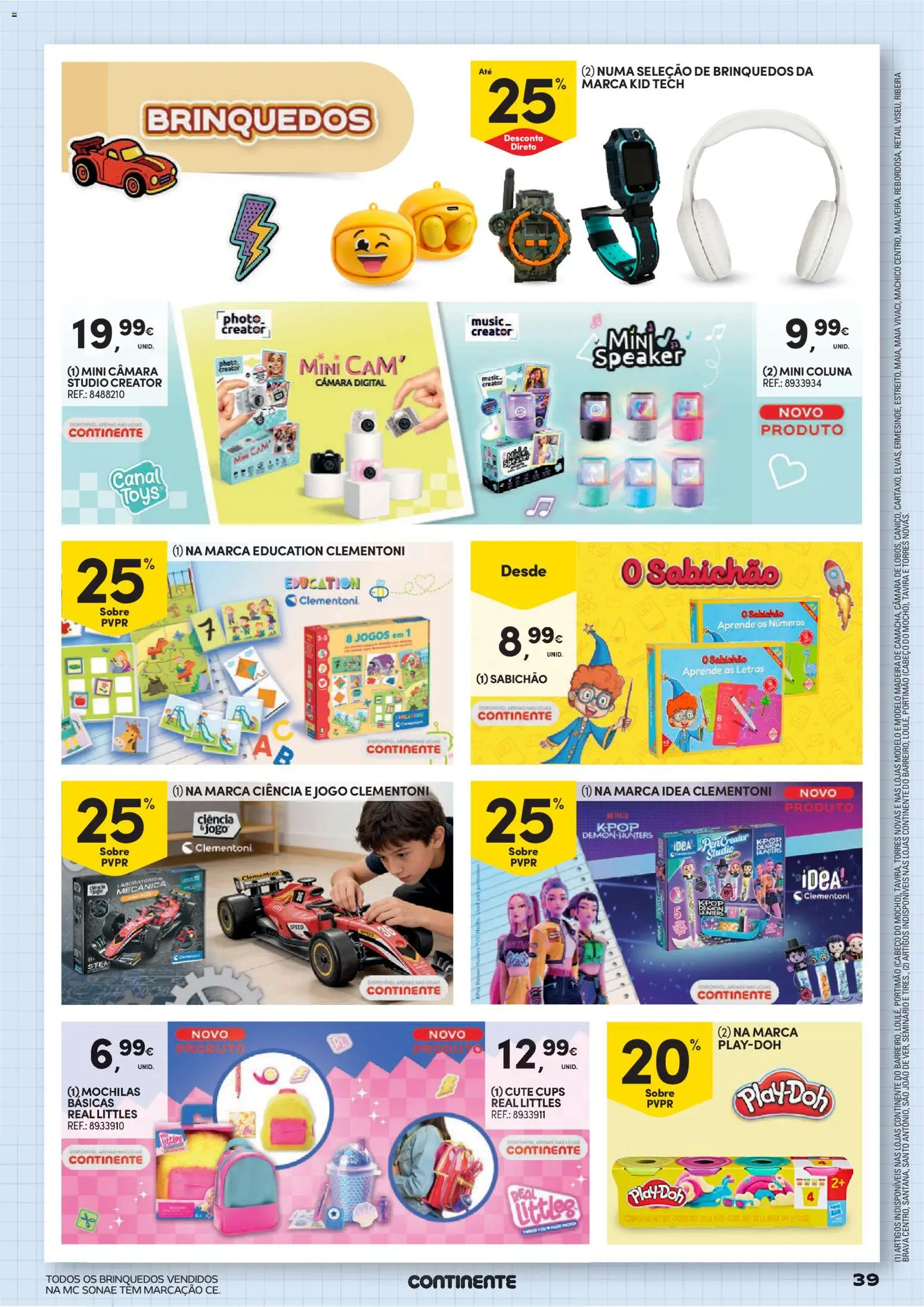 Continente Regresso às Aulas Na escola de toda a gente │ válido de 11/08/2026 | Página: 39 | Produtos: Jogos, Mochilas, Brinquedos