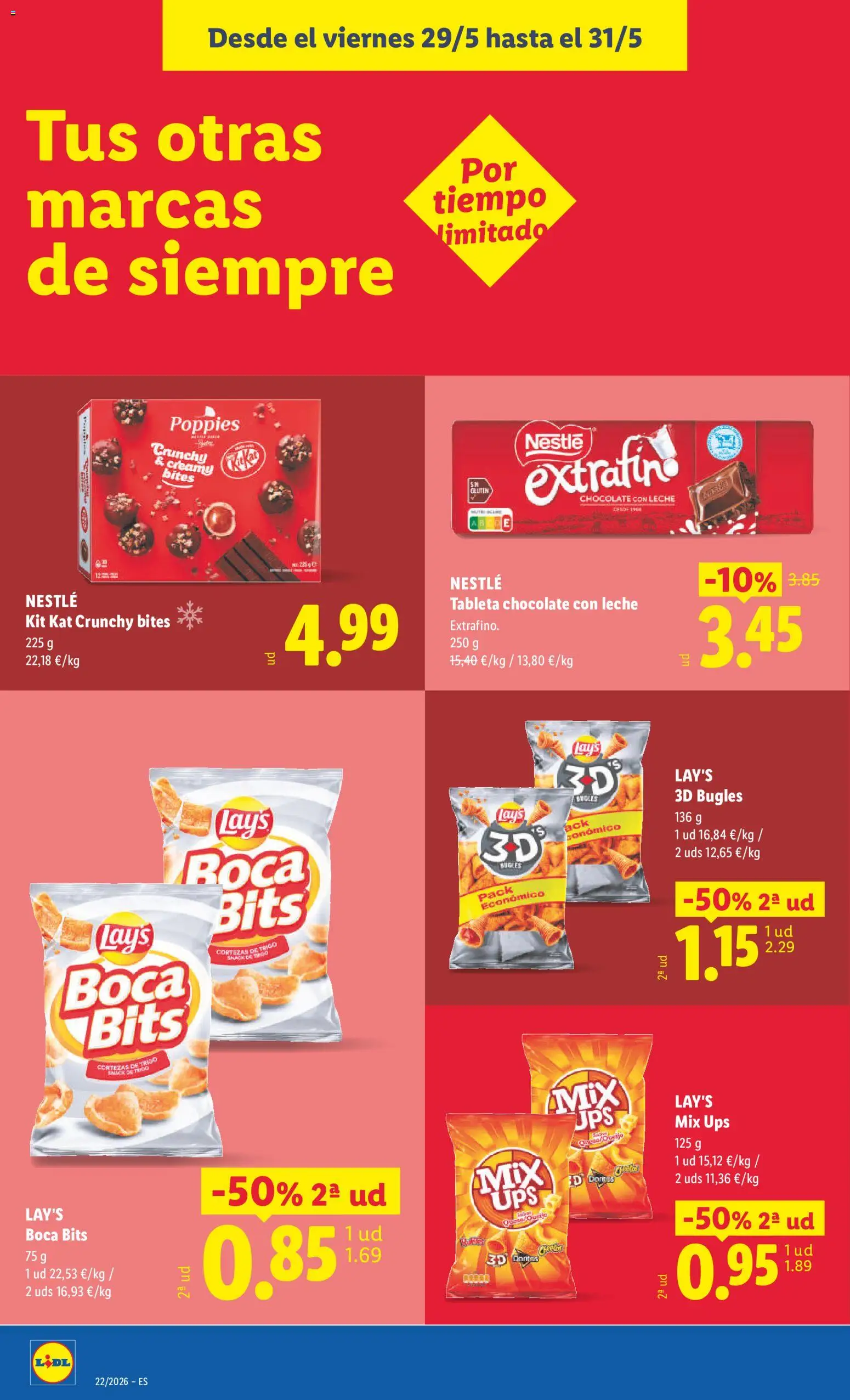 Lidl folleto │ válido desde el 25.05.2026 | Página: 22 | Productos: Leche, Chocolate, Tableta, Chocolate con leche