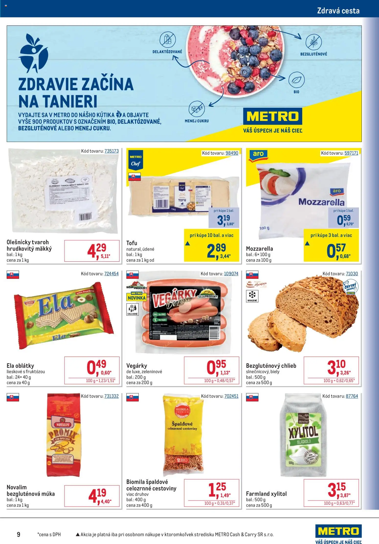 Nové Metro akcie – leták je platný od 17.06.2026 | Strana: 9 | Produkty: Cestoviny, Mozzarella, Tofu, Tvaroh