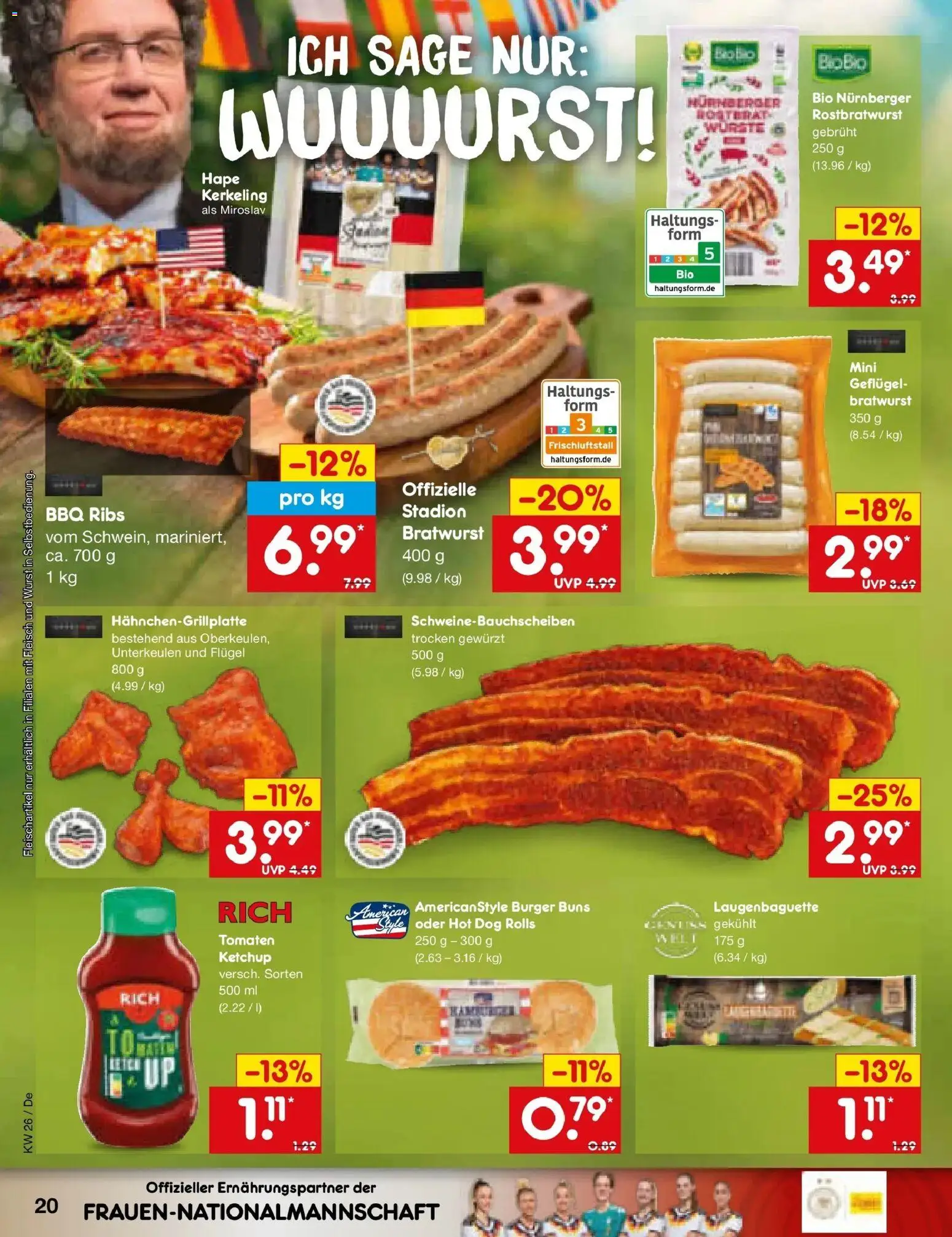 Netto Marken-Discount Prospekt Thierhaupten – gültig ab 22.06.2026 | Seite: 26 | Produkte: Bratwurst, Burger, Wurst, Ketchup