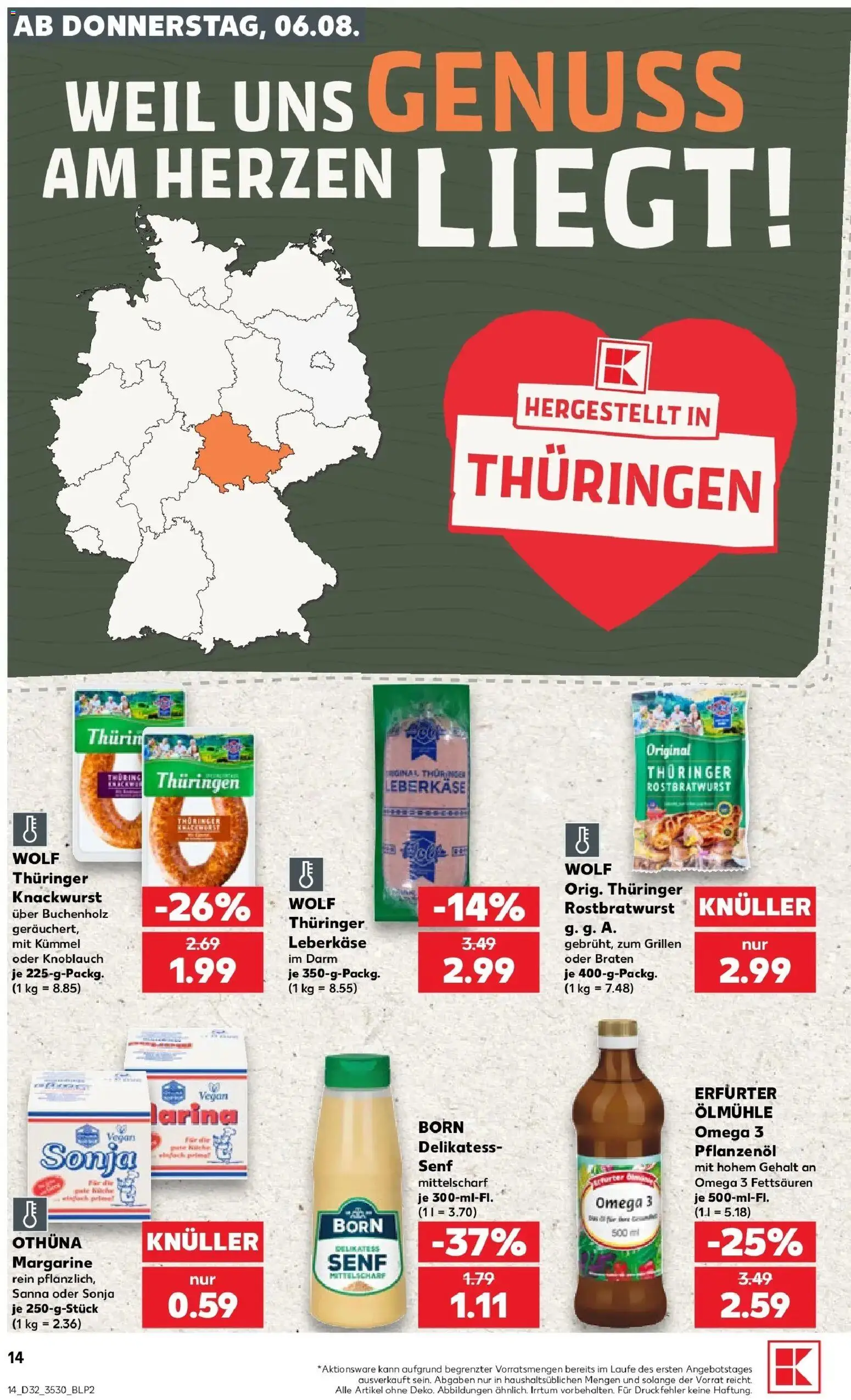 Kaufland Prospekt Altenburg – gültig ab 03.08.2026 | Seite: 23 | Produkte: Margarine, Knoblauch, Leberkase