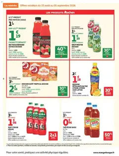 Auchan - Prévisualisation de JUICY FRAISE VOLVIC, JUICY FRAISE VOLVIC 1.5 l valide à partir de 25/08/2026 | Page: 8 | Produits: Ice tea, Fraise, Goyave, Pêche