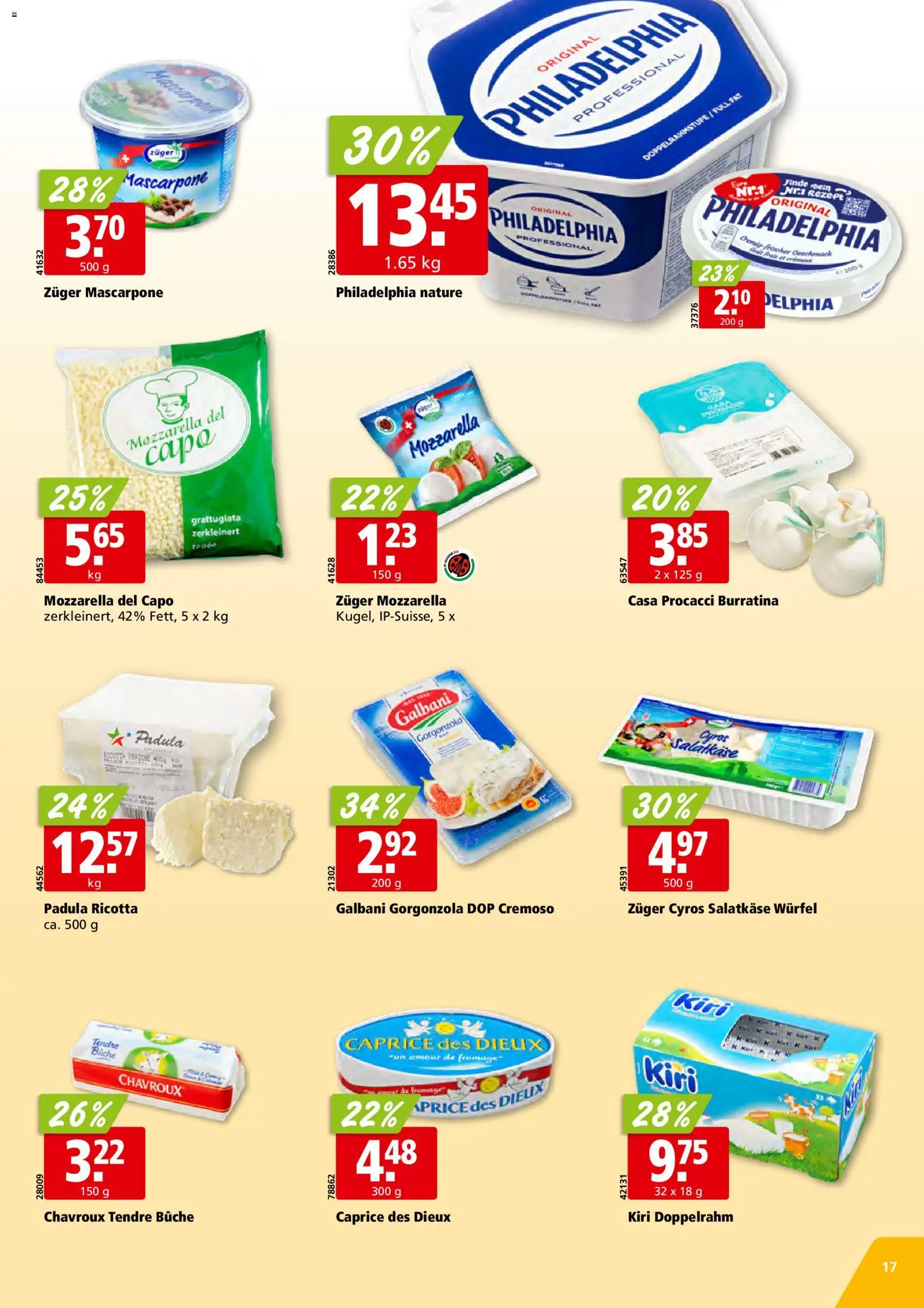 Aligro aktionen Schlieren, Gossau SG, Frauenfeld, Rapperswil-Jona, Sargans, Bern – gültig ab 21.09.2026 | Seite: 17 | Produkte: Mascarpone, Ricotta