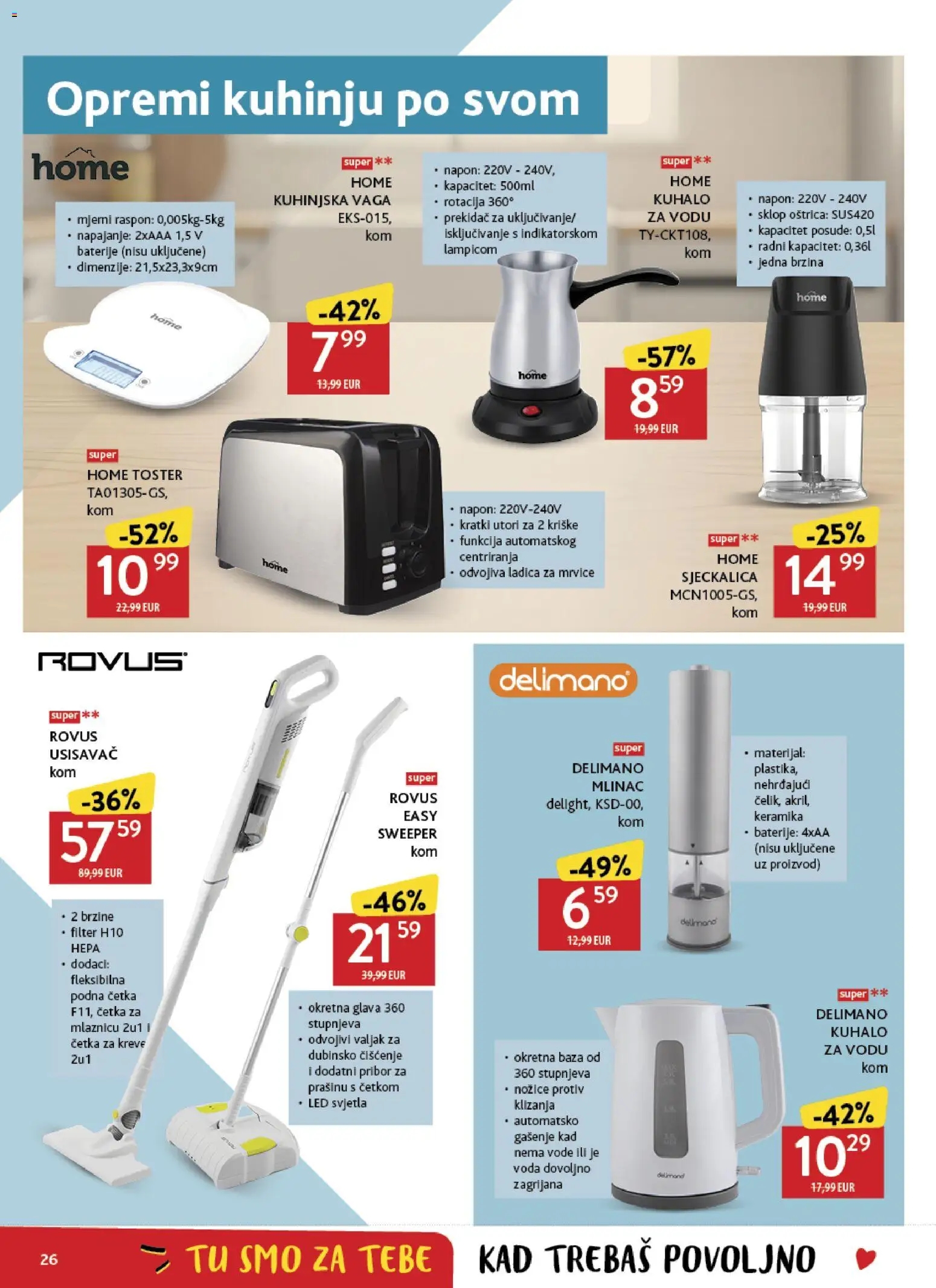 Konzum katalog | vrijedi od 04.08.2026 | Stranica: 26 | Proizvodi: Usisavač, Četka, Kuhinjska vaga, Vaga