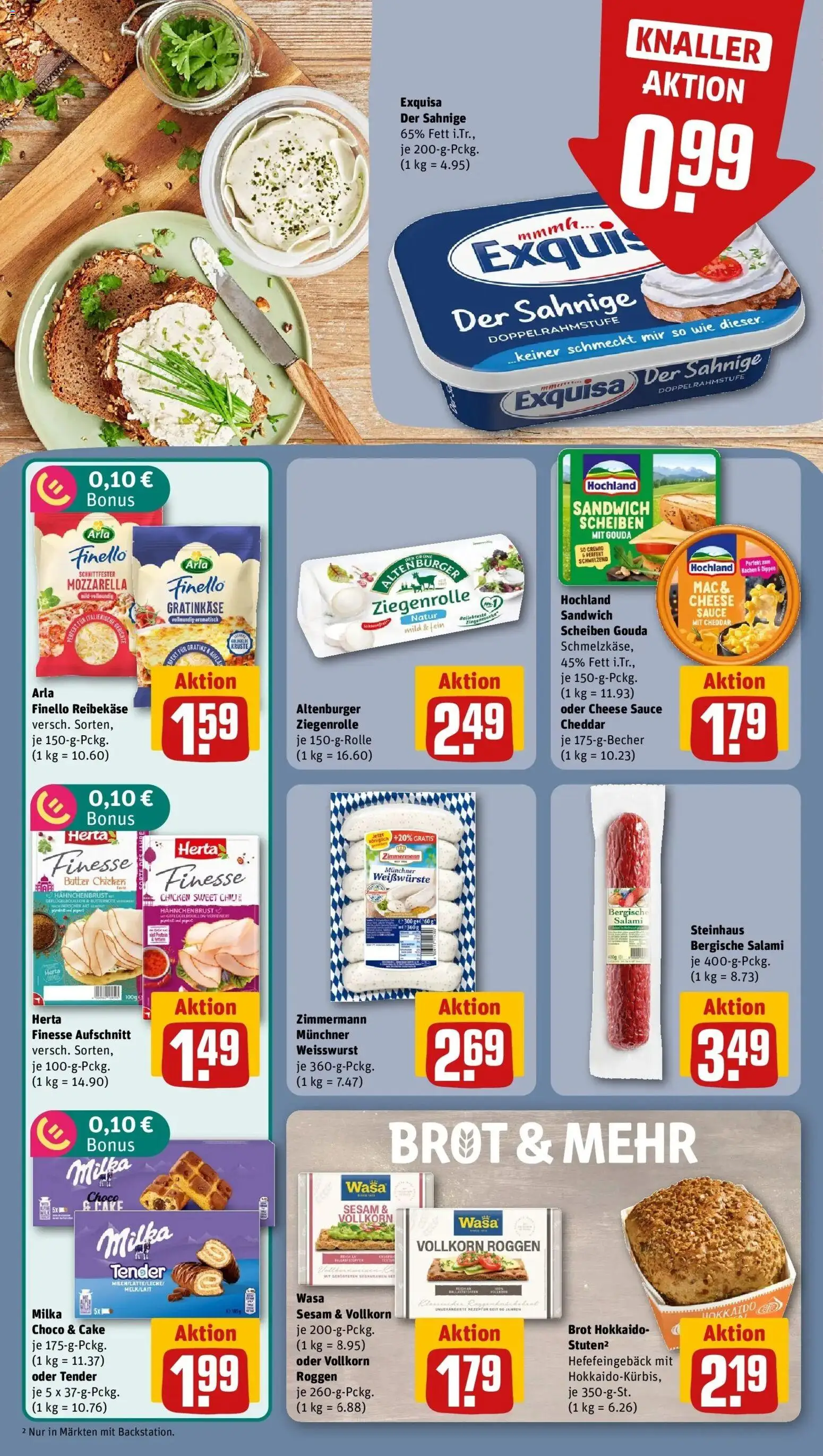 REWE Prospekt ab 26.10.2026 zum Blättern » Angebote | Seite: 14 | Produkte: Mozzarella, Gouda, Exquisa, Hahnchenbrust
