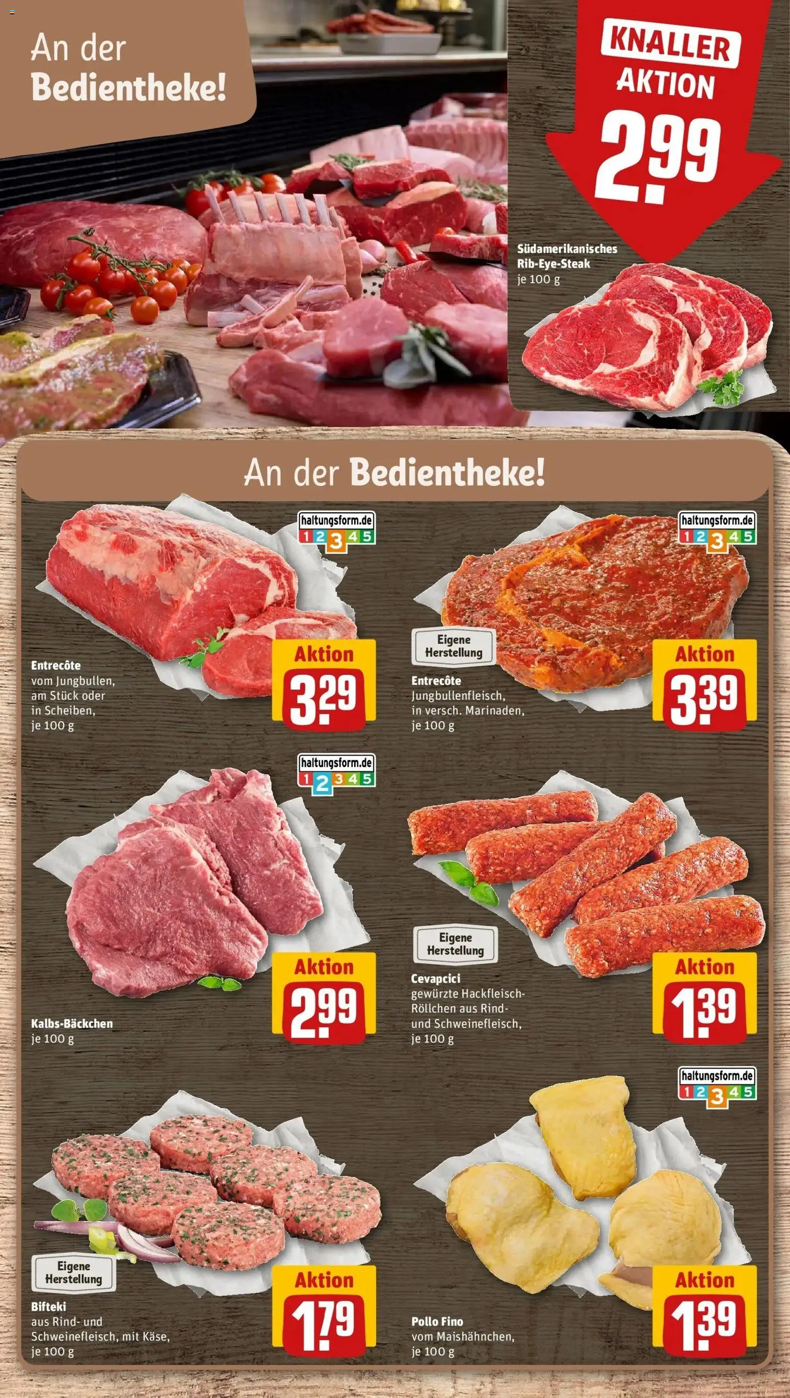 REWE Prospekt ab 24.08.2026 zum Blättern » Angebote | Seite: 8 | Produkte: Cevapcici, Entrecote, Hackfleisch