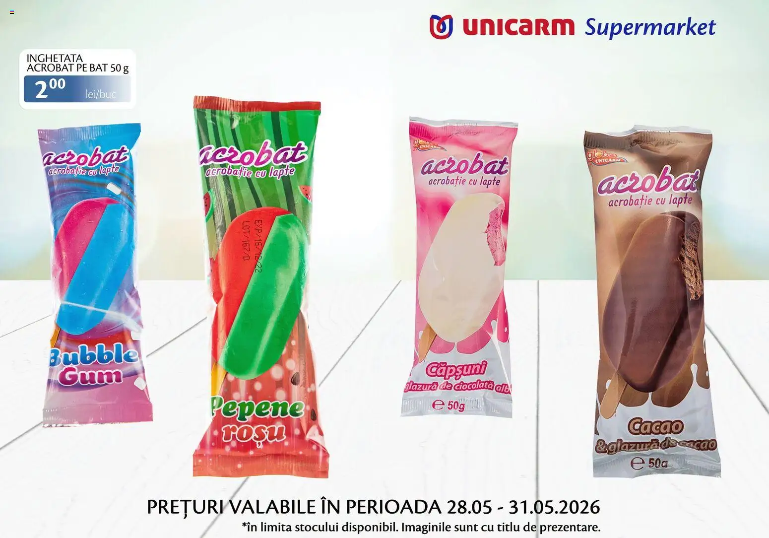 Noul catalog Unicarm – valabil de la 28.05.2026 | Pagină: 7 | Produse: Lapte, Ciocolată, Căpșuni, Cacao