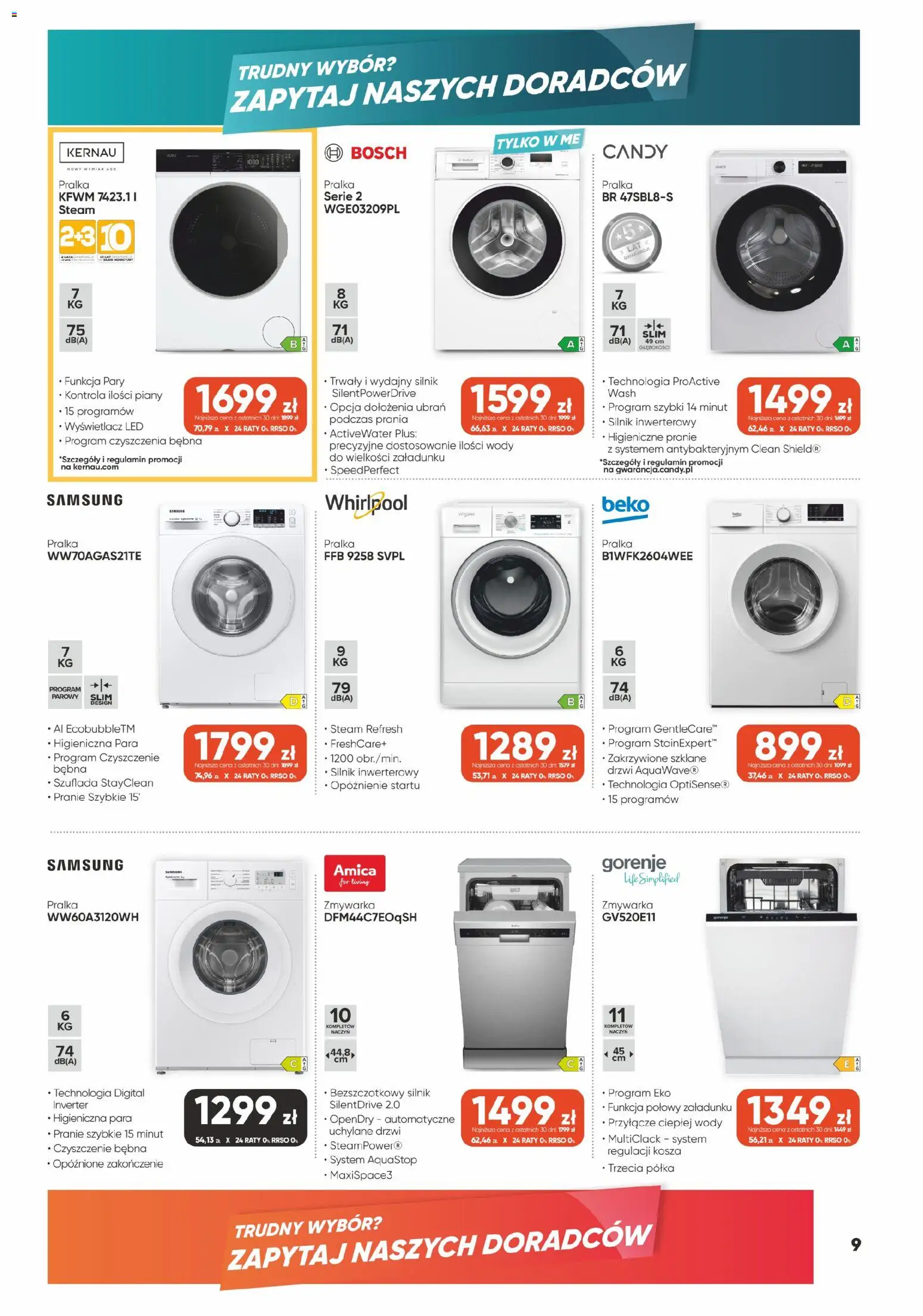 Max elektro gazetka od 27.08.2026 | Strona: 9 | Produkty: Pralka, Zmywarka, Półka, Drzwi
