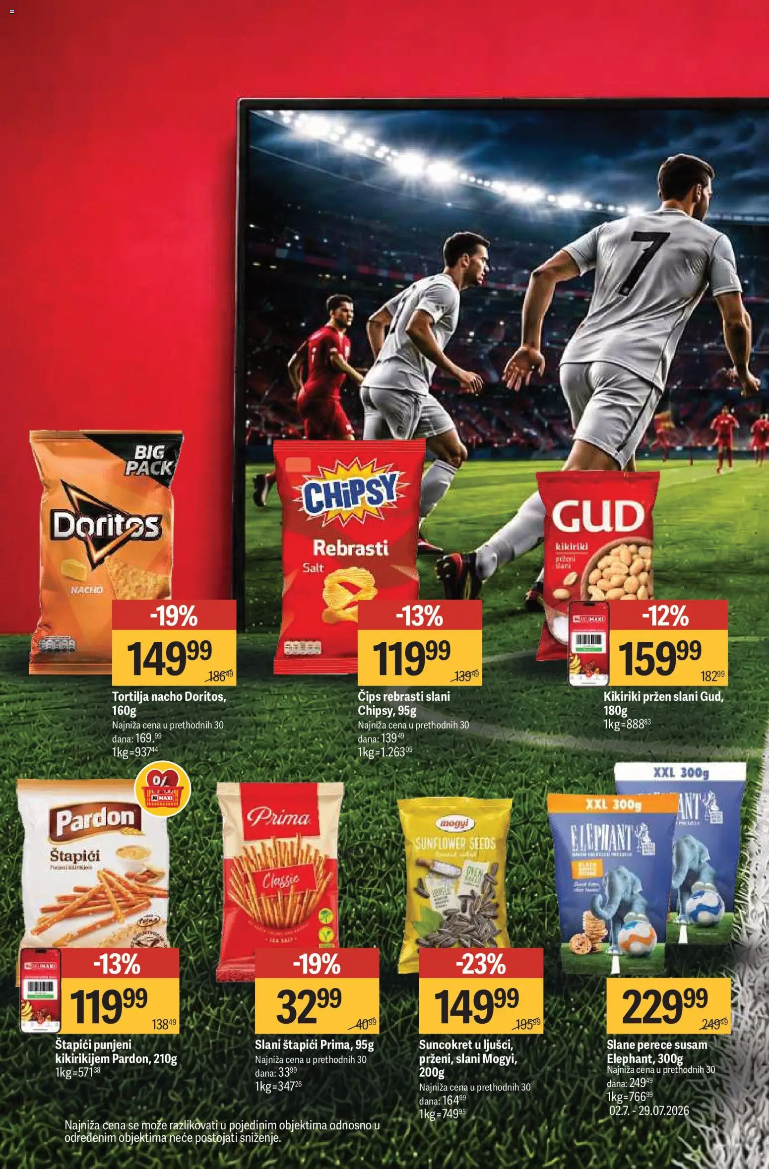 Maxi katalog - važi od 16.07.2026 | Strana: 4 | Proizvode: Čips, Tortilja, Kikiriki, Doritos
