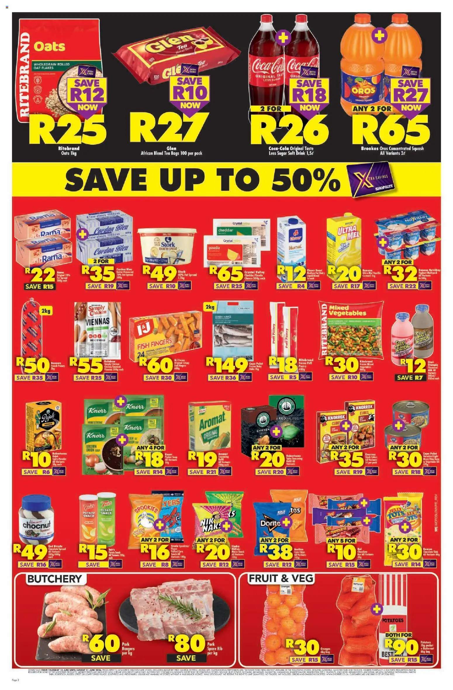 New Shoprite catalogue – valid from 18.06.2026 | Page: 2 | Products: Oats, Pork, Oranges, Herbs