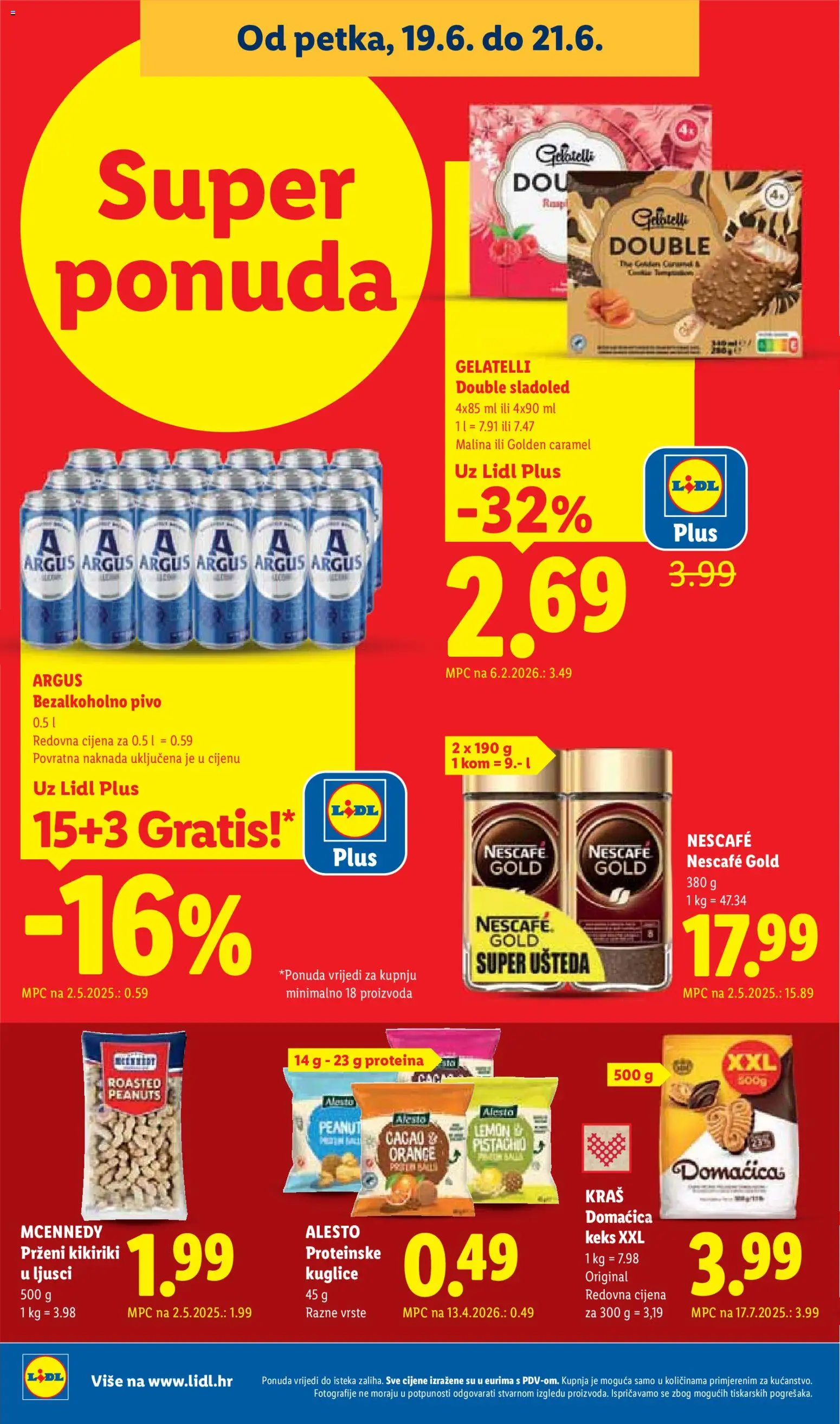 Lidl katalog | vrijedi od 15.06.2026 | Stranica: 62 | Proizvodi: Pivo, Keks, Sladoled, Nescafe Gold