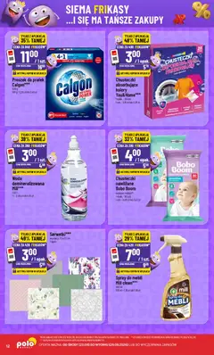 Pogląd oferty "POLOmarket gazetka - Frikasowe Hity" - ważna od 23.09.2026 | Strona: 12 | Produkty: Chusteczki nawilżane, Proszek, Serwetki, Woda