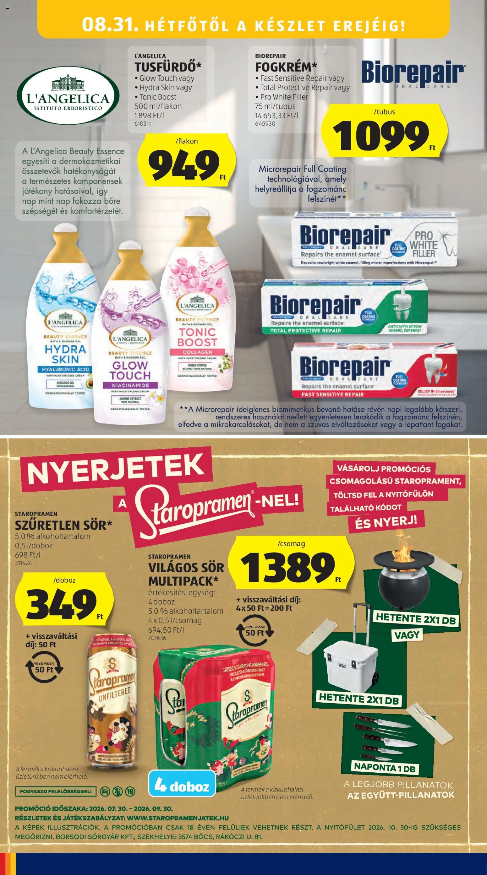 Aldi akciós ujság - amely érvényes a következő dátumtól: 2026.08.27. | Oldal: 34 | Termékek: Doboz, Világos sör, Borsodi, Gél