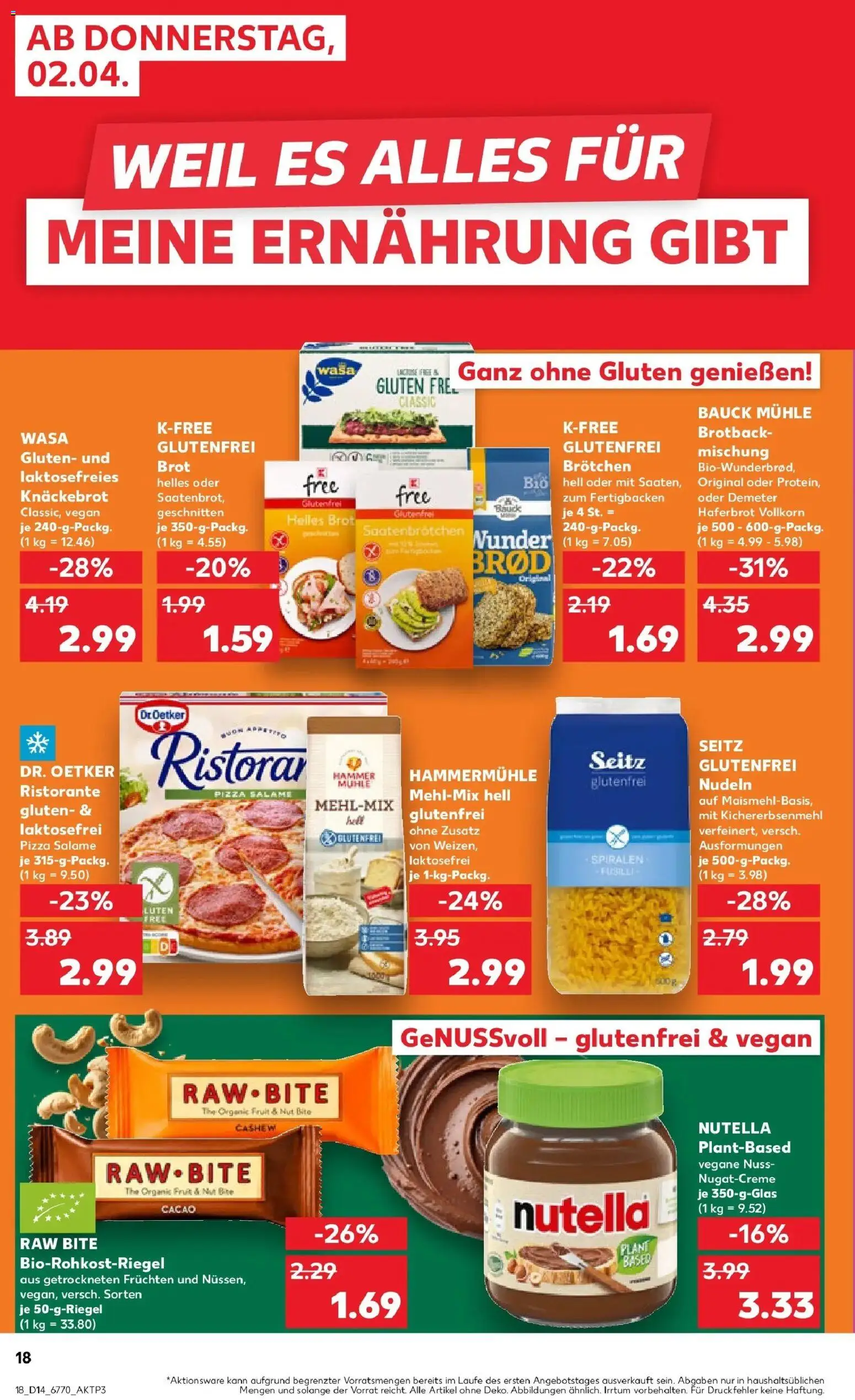 Kaufland Prospekt Bergkamen	 – gültig ab 02.04.2026 | Seite: 18 | Produkte: Ristorante, Pasta, Pizza, Nudeln