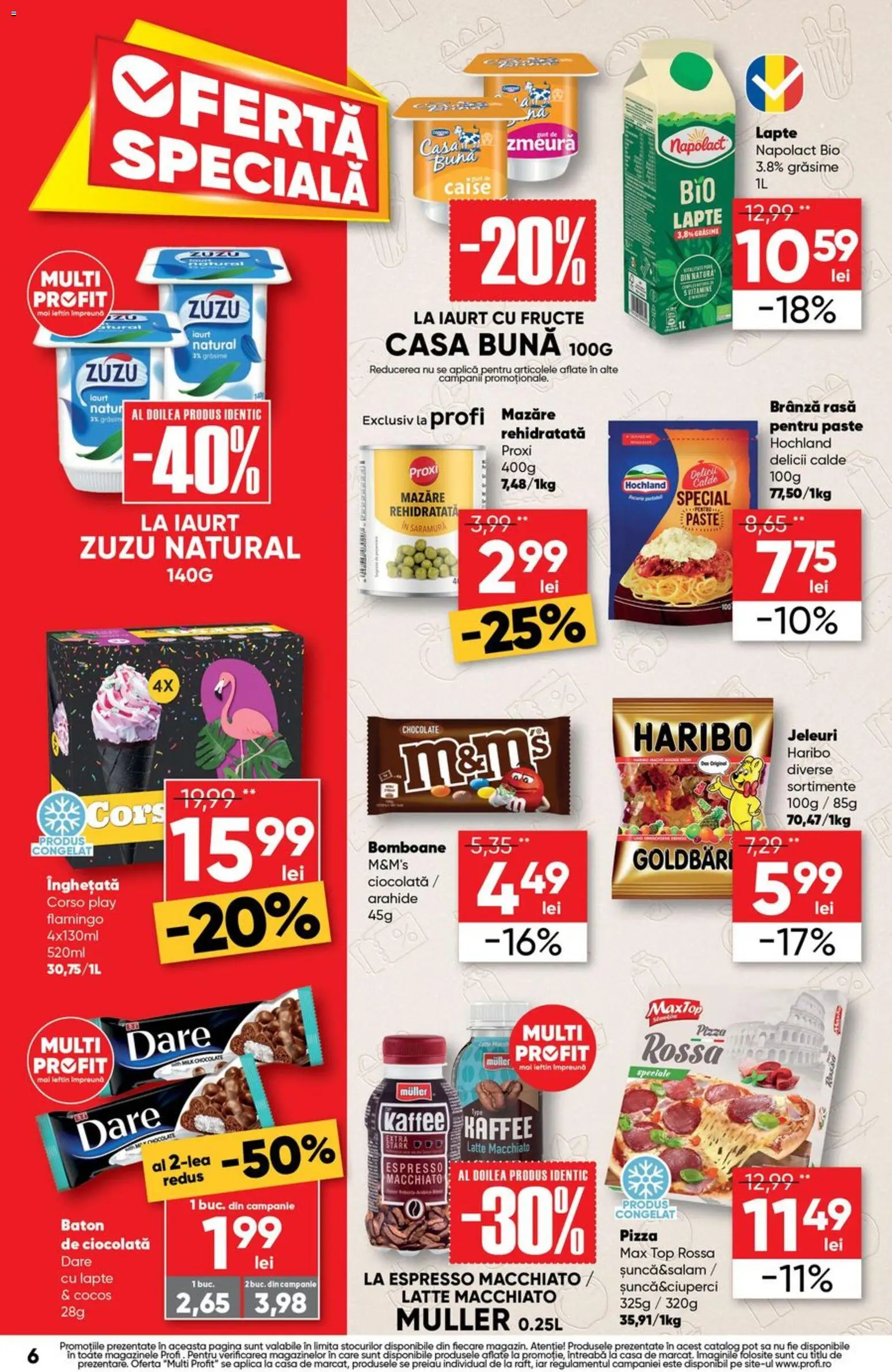 Noul catalog Profi – valabil de la 08.07.2026 | Pagină: 6 | Produse: Arahide, Brânză, Înghețată, Ahtapot