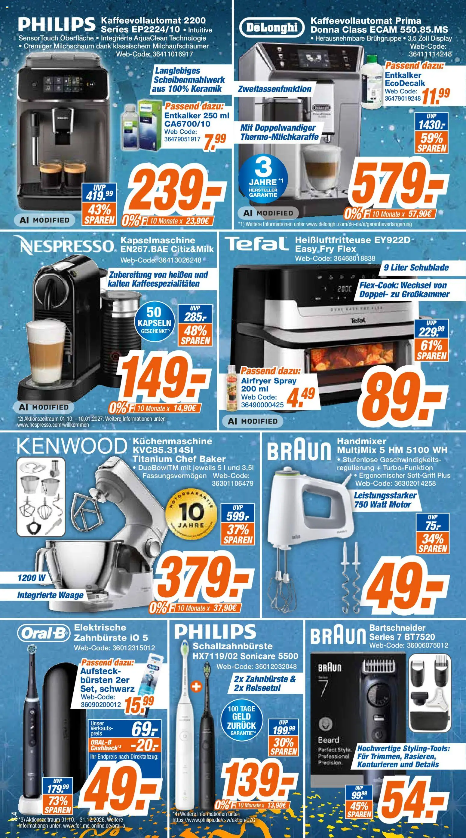 Expert Prospekt Giessen – gültig ab 19.10.2026 | Seite: 4 | Produkte: Handmixer, Zahnbürste, Kaffeevollautomat, Heißluftfritteuse