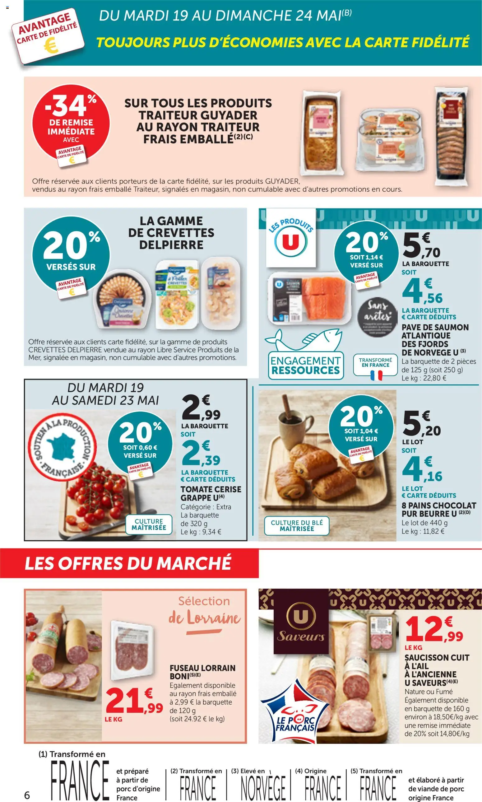 {H1} | Page: 6 | Produits: Crevettes, Viande, Porc, Saumon