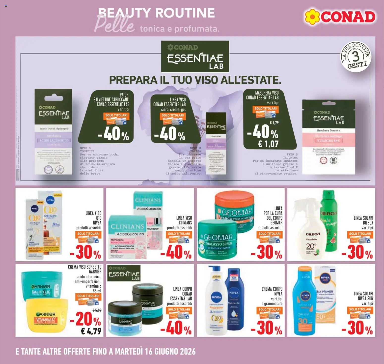 Volantino Conad del 04.06.2026 | Pagina: 22 | Prodotti: Crema, Maschera, Scrub, Sorbetto
