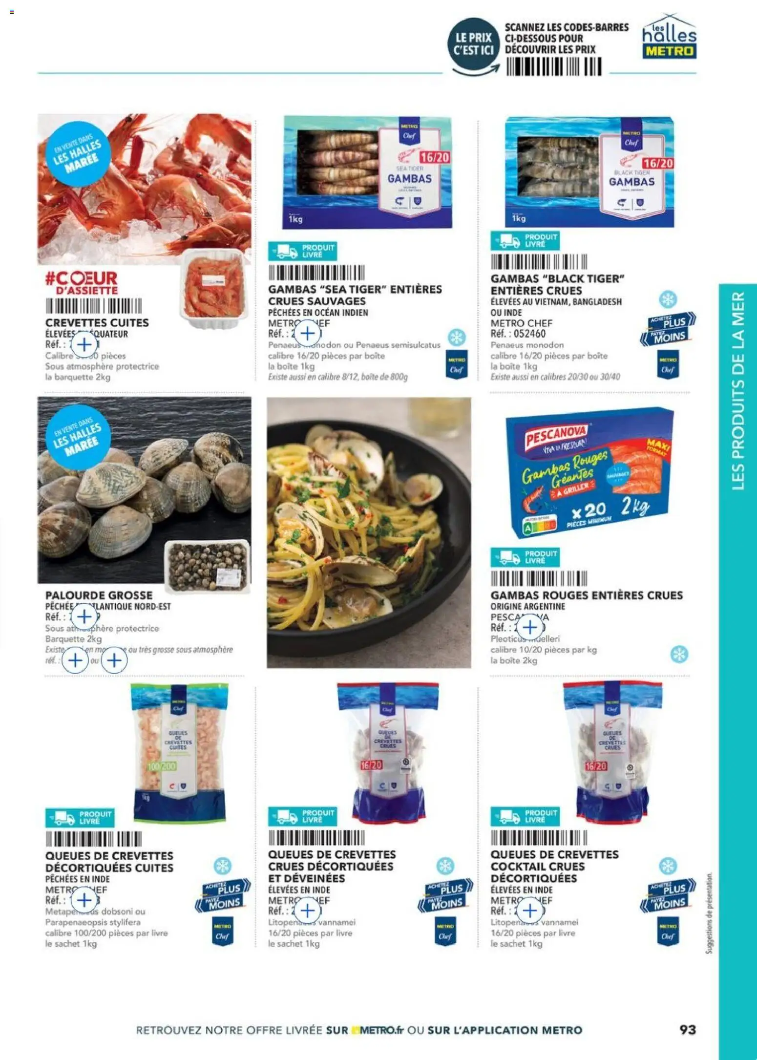 {H1} | Page: 93 | Produits: Mètre, Crevettes, Crevettes crues, Livre