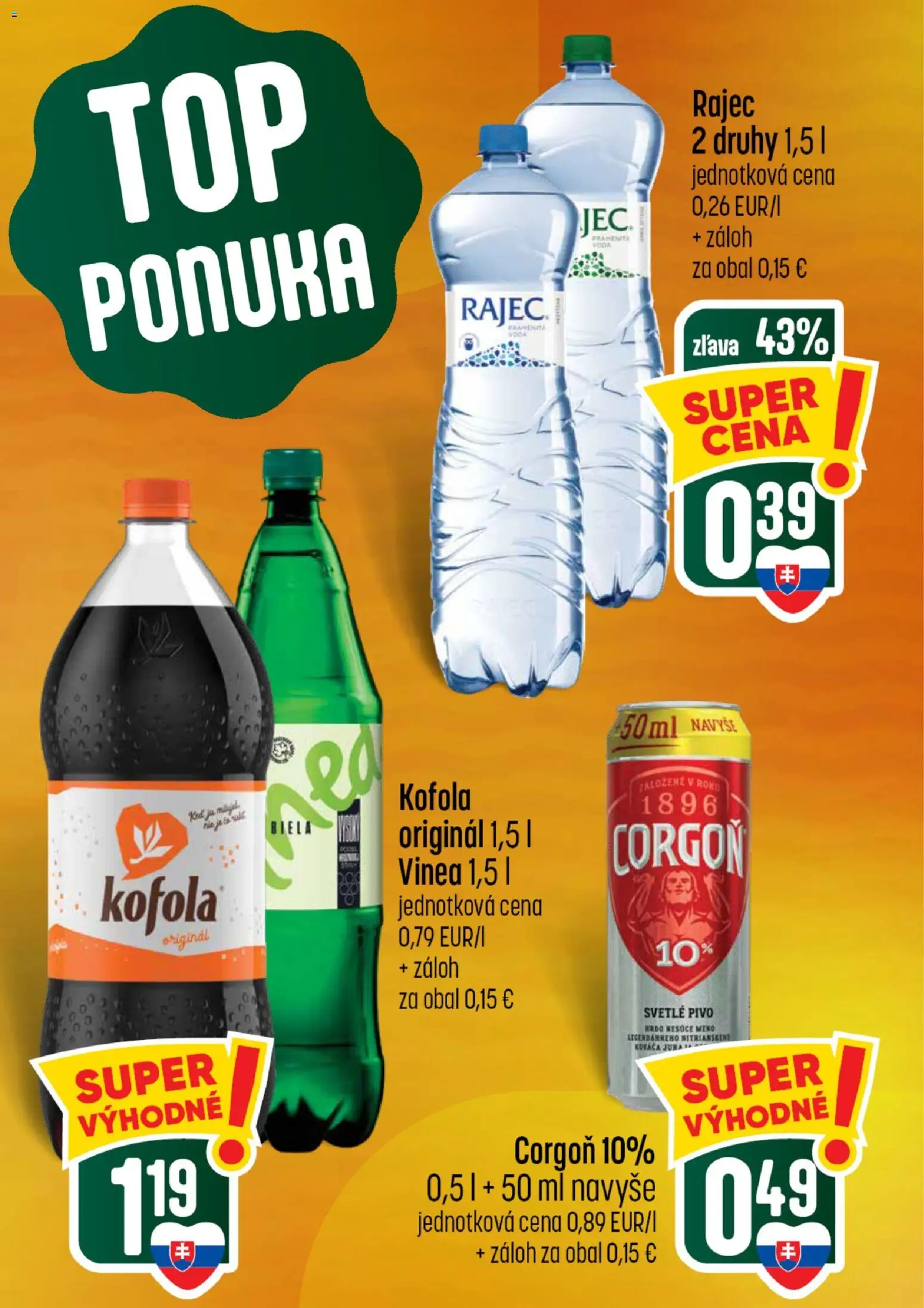 Nové COOP Jednota akcie – leták je platný od 30.07.2026 | Strana: 5 | Produkty: Pivo, Rajec, Kofola, Voda
