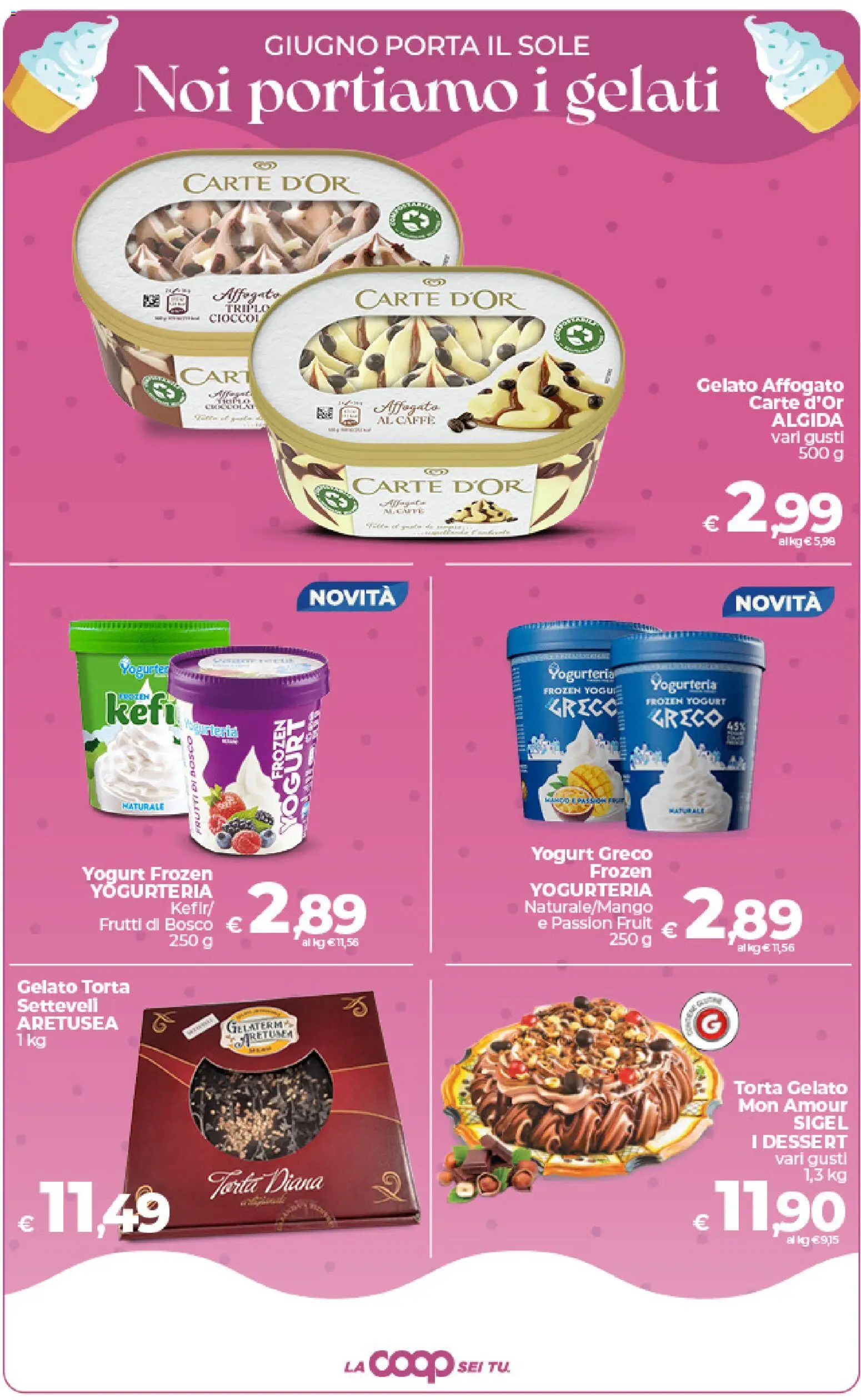 Volantino Ipercoop del 09.06.2026 | Pagina: 29 | Prodotti: Yogurt, Caffè, Gelato, Torta