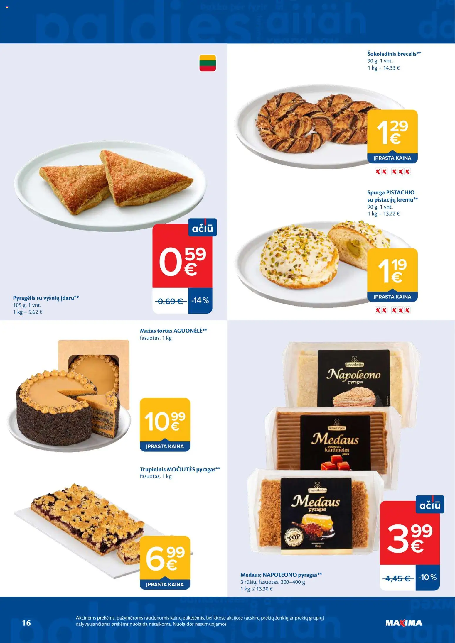 MAXIMA akcijos nuo 2026.10.06 | Puslapis: 16 | Prekių: Spurga, Tortas, Pyragas