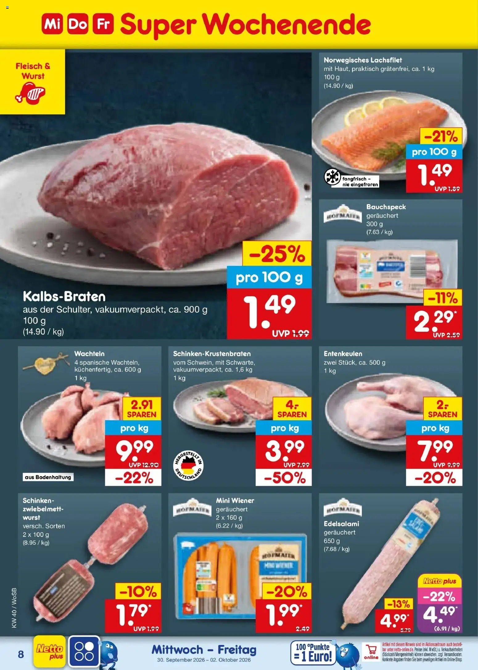 Netto Marken-Discount Prospekt Mannheim – gültig ab 28.09.2026 | Seite: 51 | Produkte: Wurst, Schinken, Fleisch