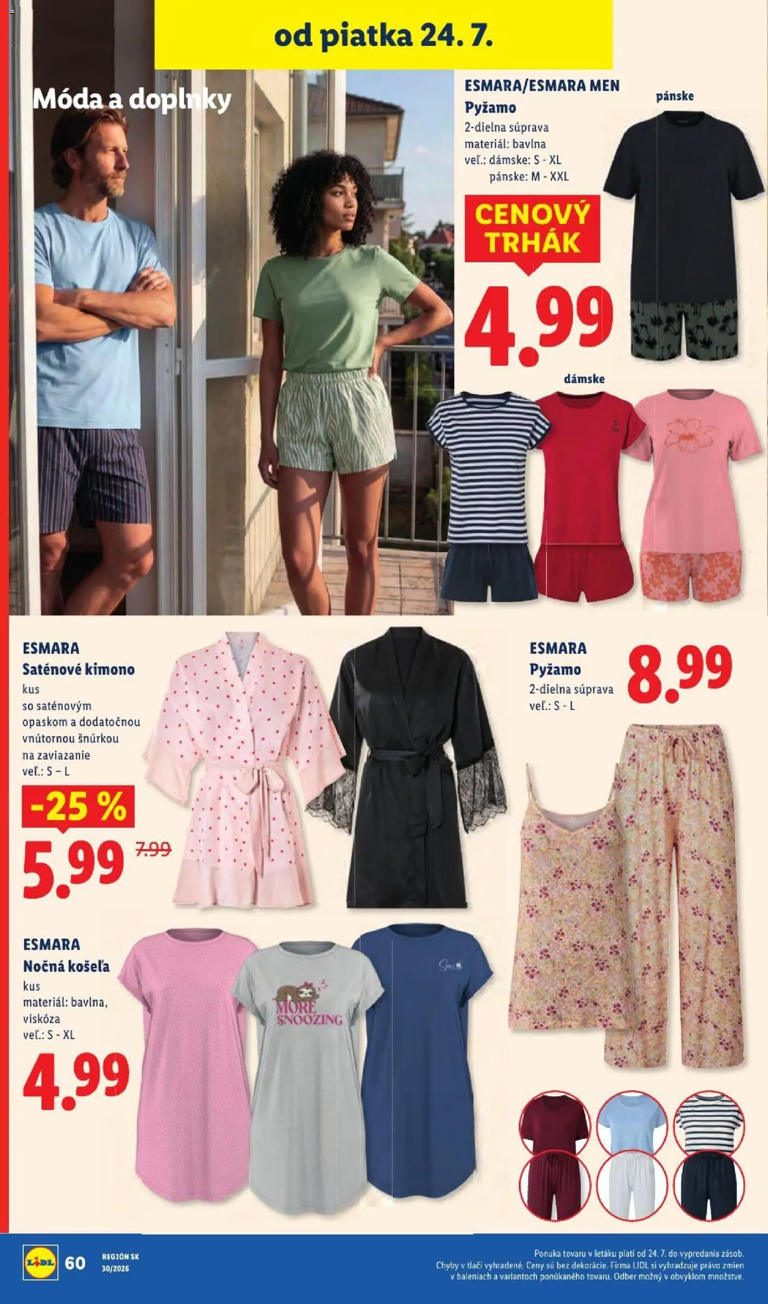 Nové Lidl akcie – leták je platný od 20.07.2026 | Strana: 101 | Produkty: Košeľa, Pyžamo