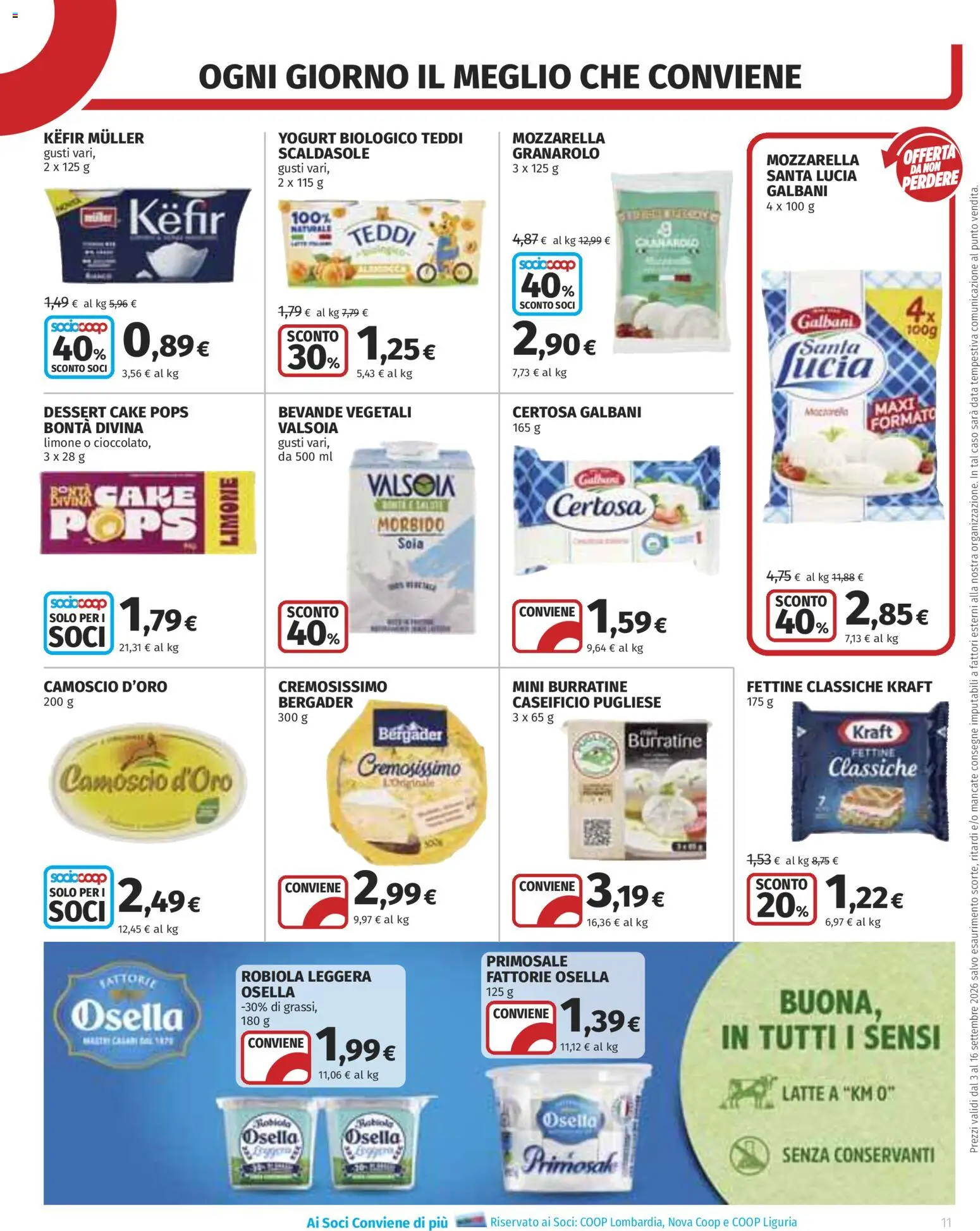 Volantino COOP del 03/09/2026 | Pagina: 11 | Prodotti: Yogurt, Bevande, Mozzarella, Limone