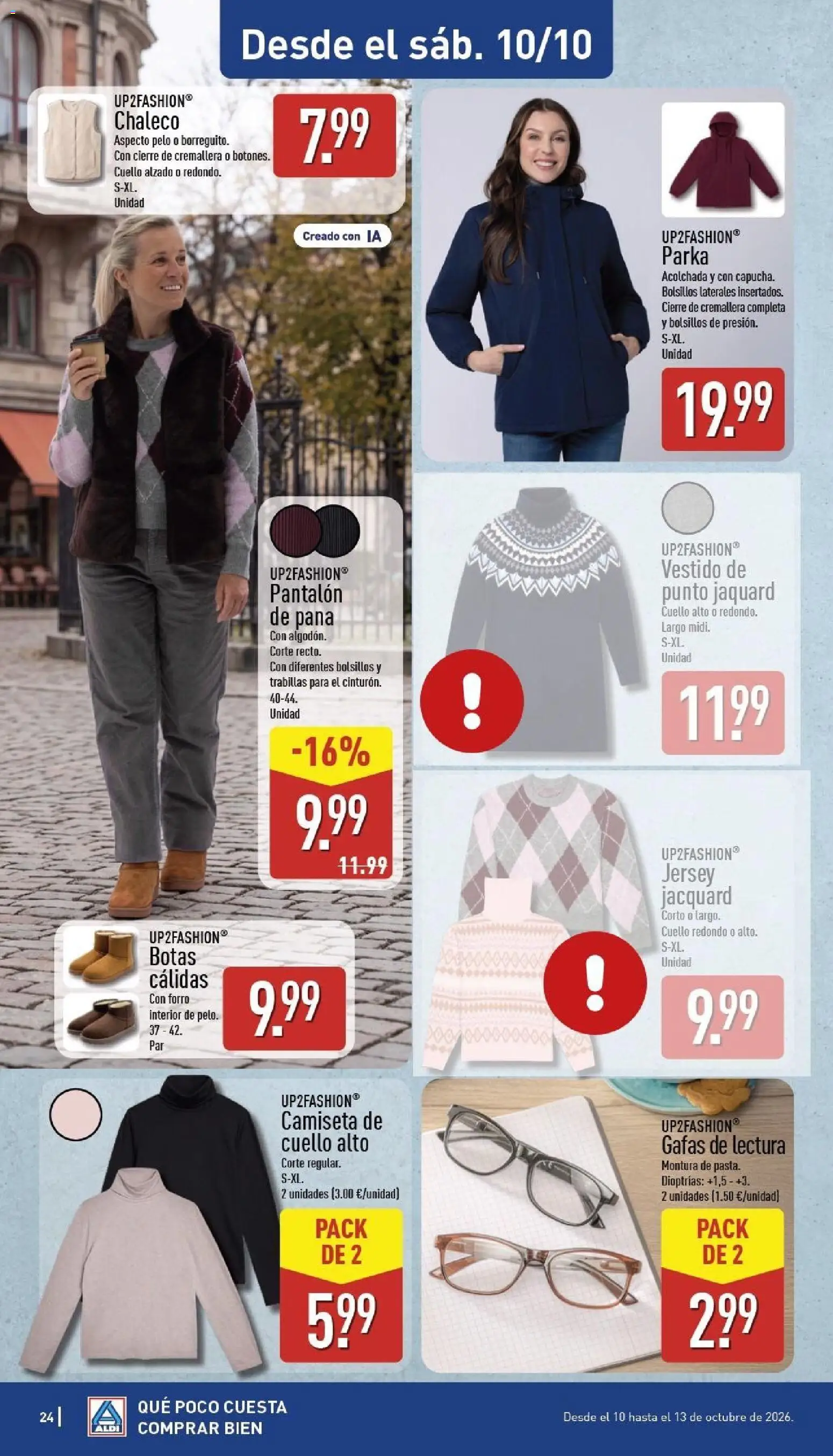 Aldi folleto Península │ válido desde el 05/10/2026 | Página: 24 | Productos: Chaleco, Botas, Pasta, Gafas