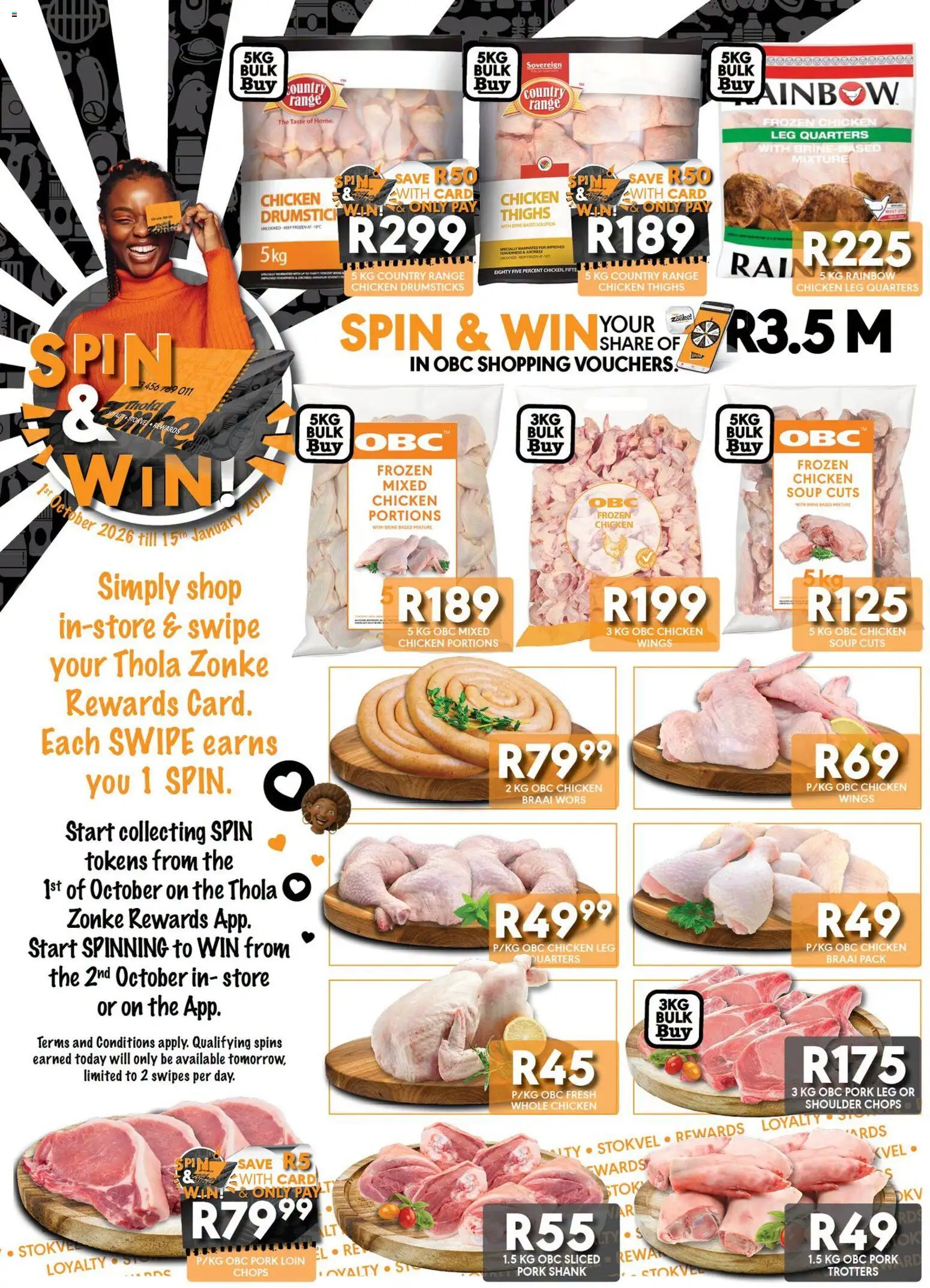 New OBC catalogue – valid from 24/09/2026 | Page: 3 | Products: Chicken drumsticks, Frozen chicken, Thighs, Soup