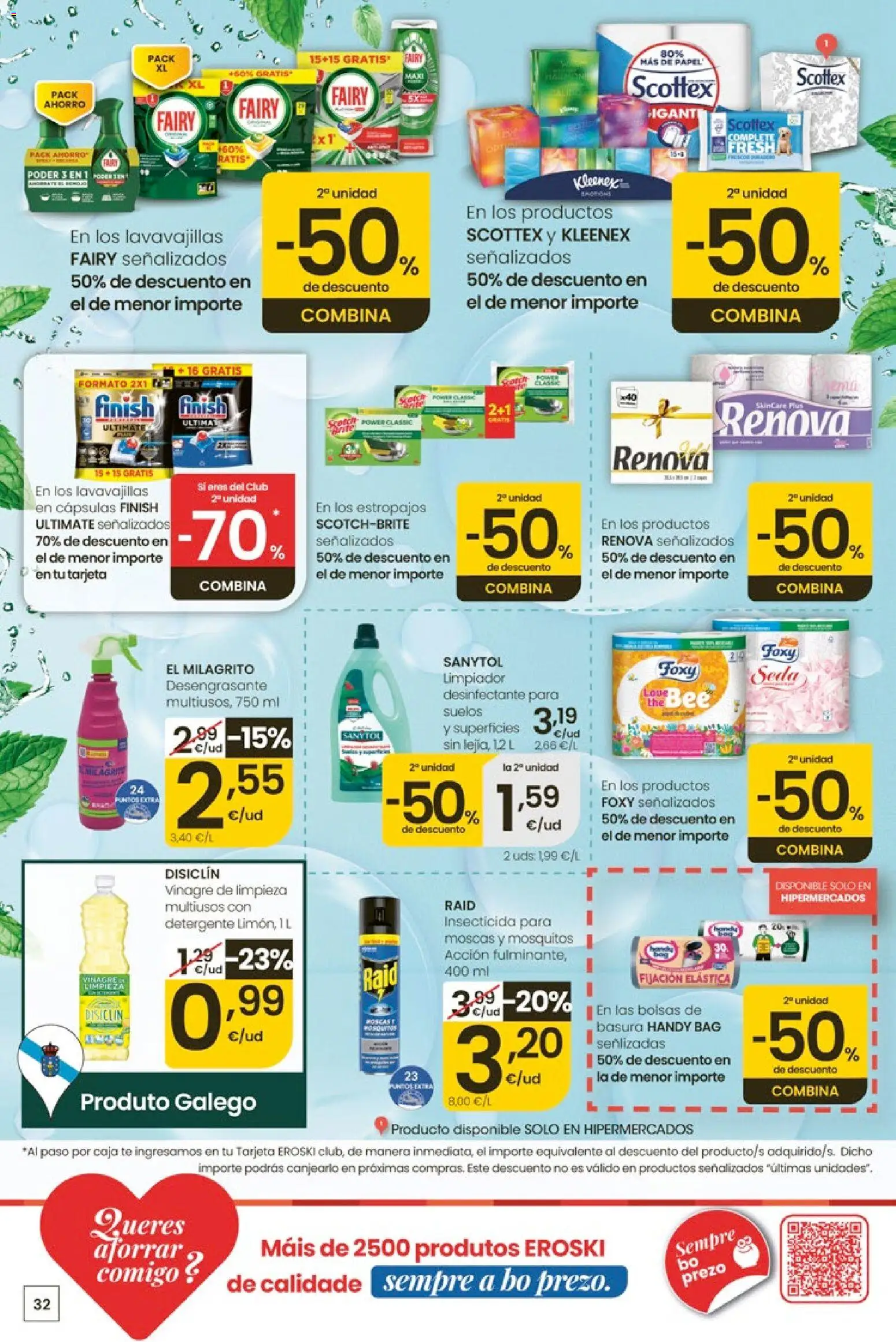 Eroski Quieres ahorrar conmigo │ válido desde el 14.05.2026 | Página: 32 | Productos: Té, Lavavajillas, Δεξαμενή, Caja