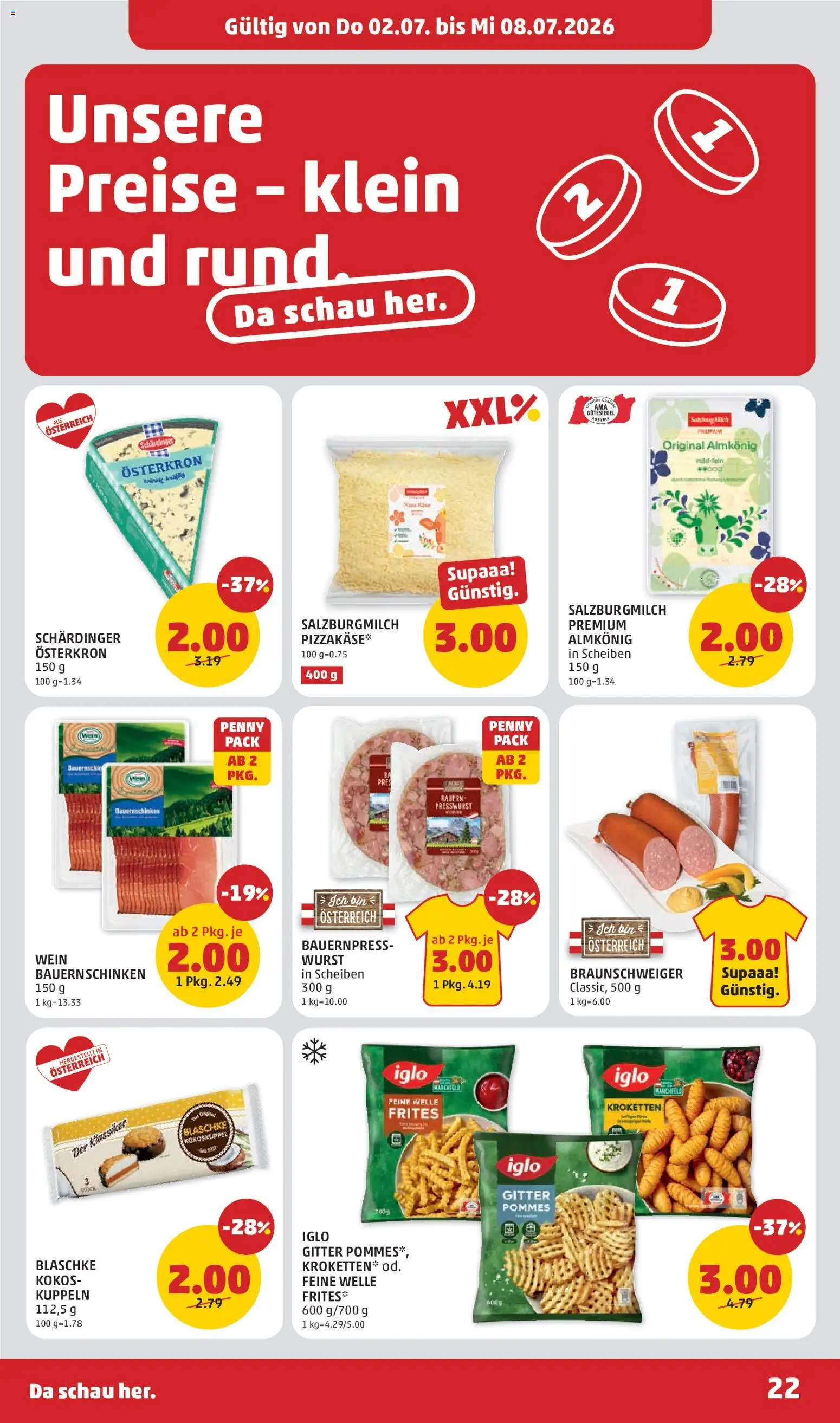 Penny Markt Flugblatt gültig ab 02.07.2026 | Seite: 22 | Produkte: Wurst, Wein