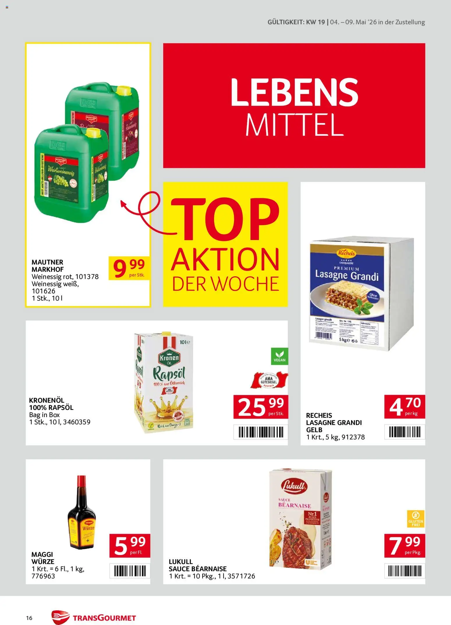 Transgourmet Zustellaktion gültig ab 04.05.2026 | Seite: 16 | Produkte: Box
