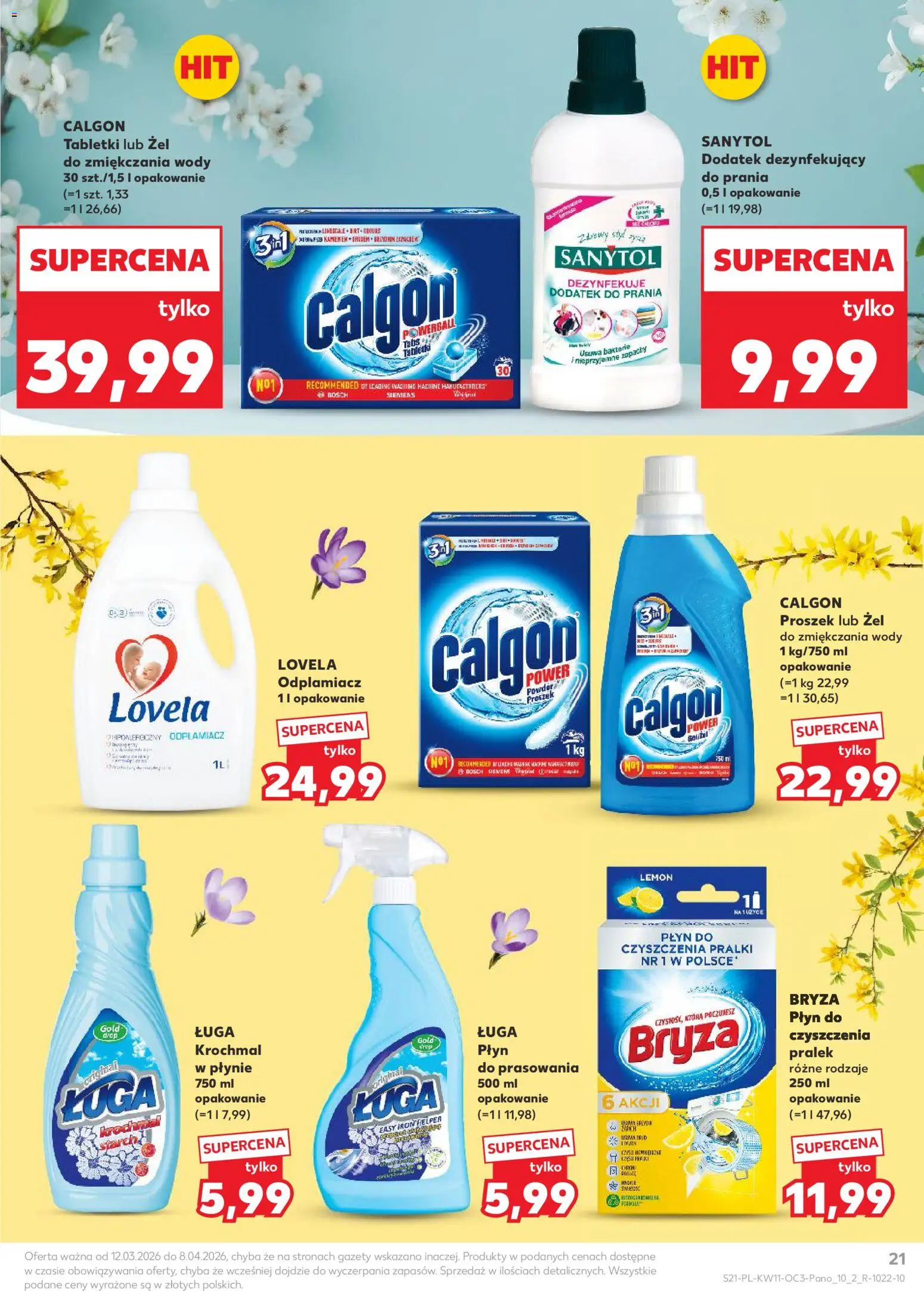 Kaufland Polsko leták - Dom gotowy na Wielkanoc od 12.03.2026 | Strana: 21 | Produkty: Calgon, Lovela, Sanytol