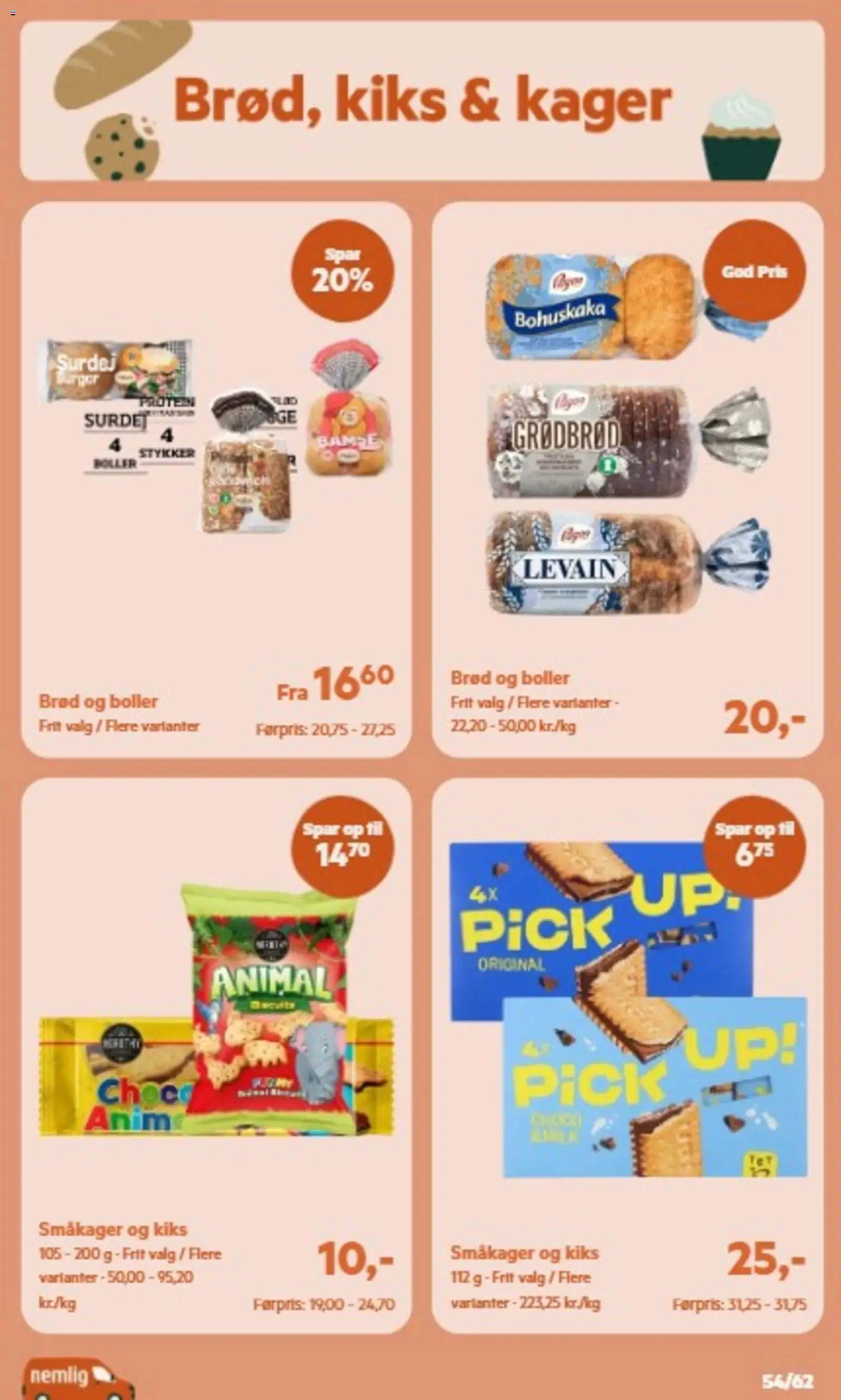 Nemlig tilbudsavis – gyldig fra 30/09/2026 | Side: 54 | Produkter: Kiks, Brød, Småkager, Kager