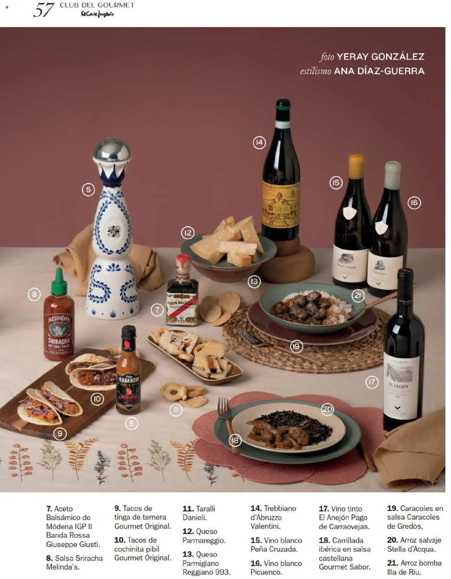 El Corte Inglés Gourmet Magazine │ válido desde el 01/10/2026 | Página: 57 | Productos: Vino tinto, Queso, Arroz, Tacos