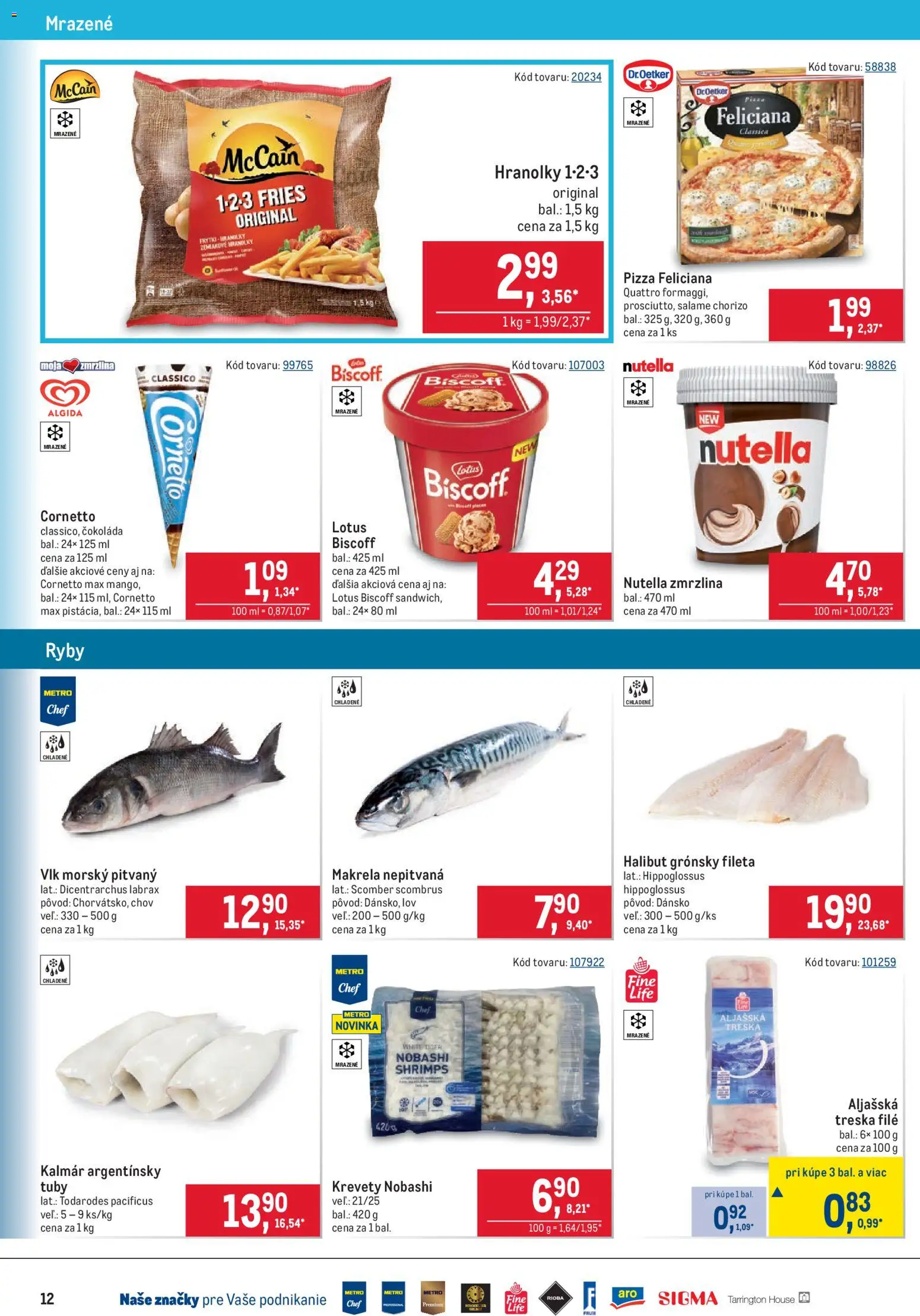 Nové Metro akcie – leták je platný od 20.05.2026 | Strana: 12 | Produkty: Krevety, Ryby, Čokoláda, Treska