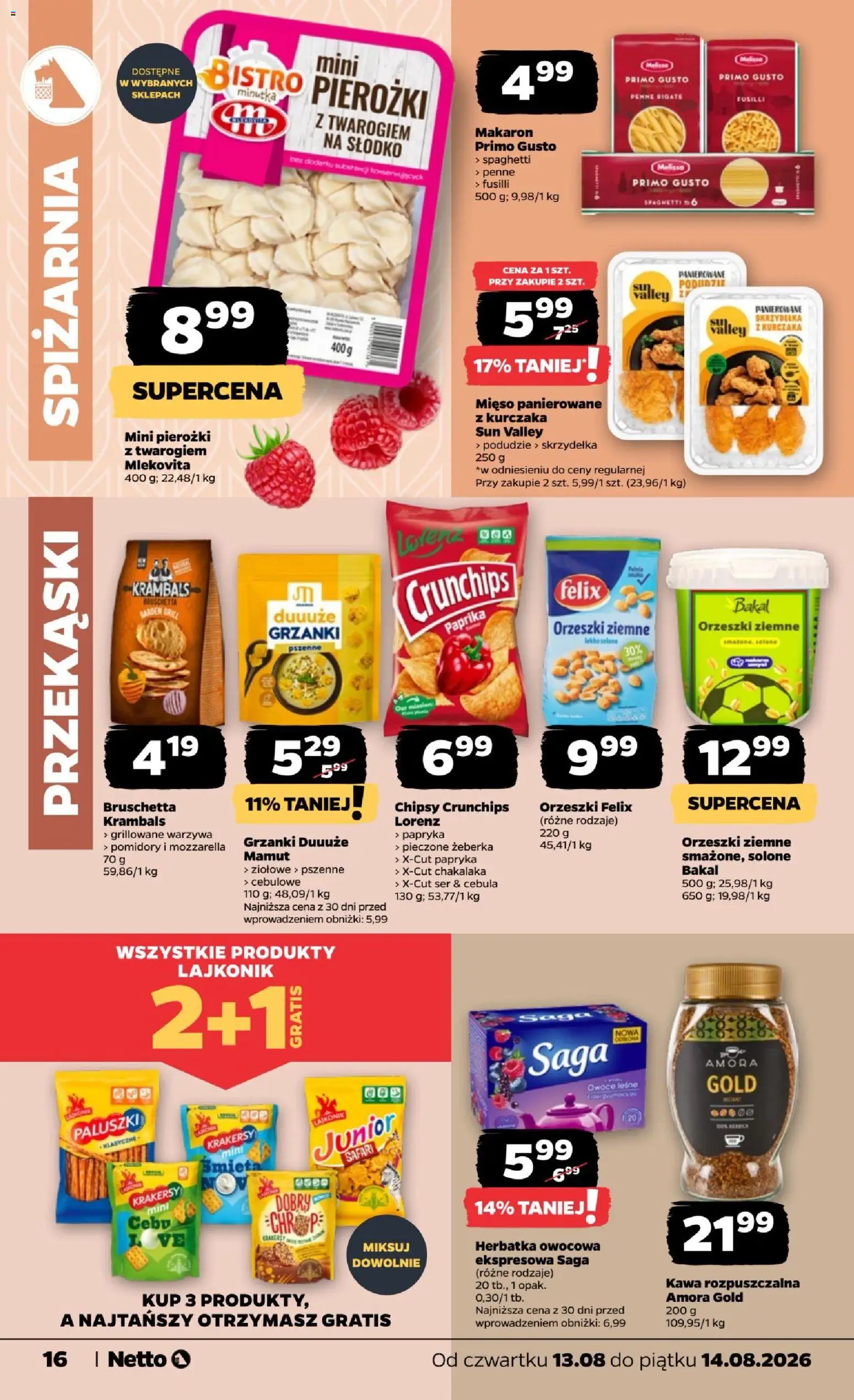 Netto gazetka od czwartku od 12.08.2026 | Strona: 16 | Produkty: Skrzydełka, Ser, Pomidory, Owoce