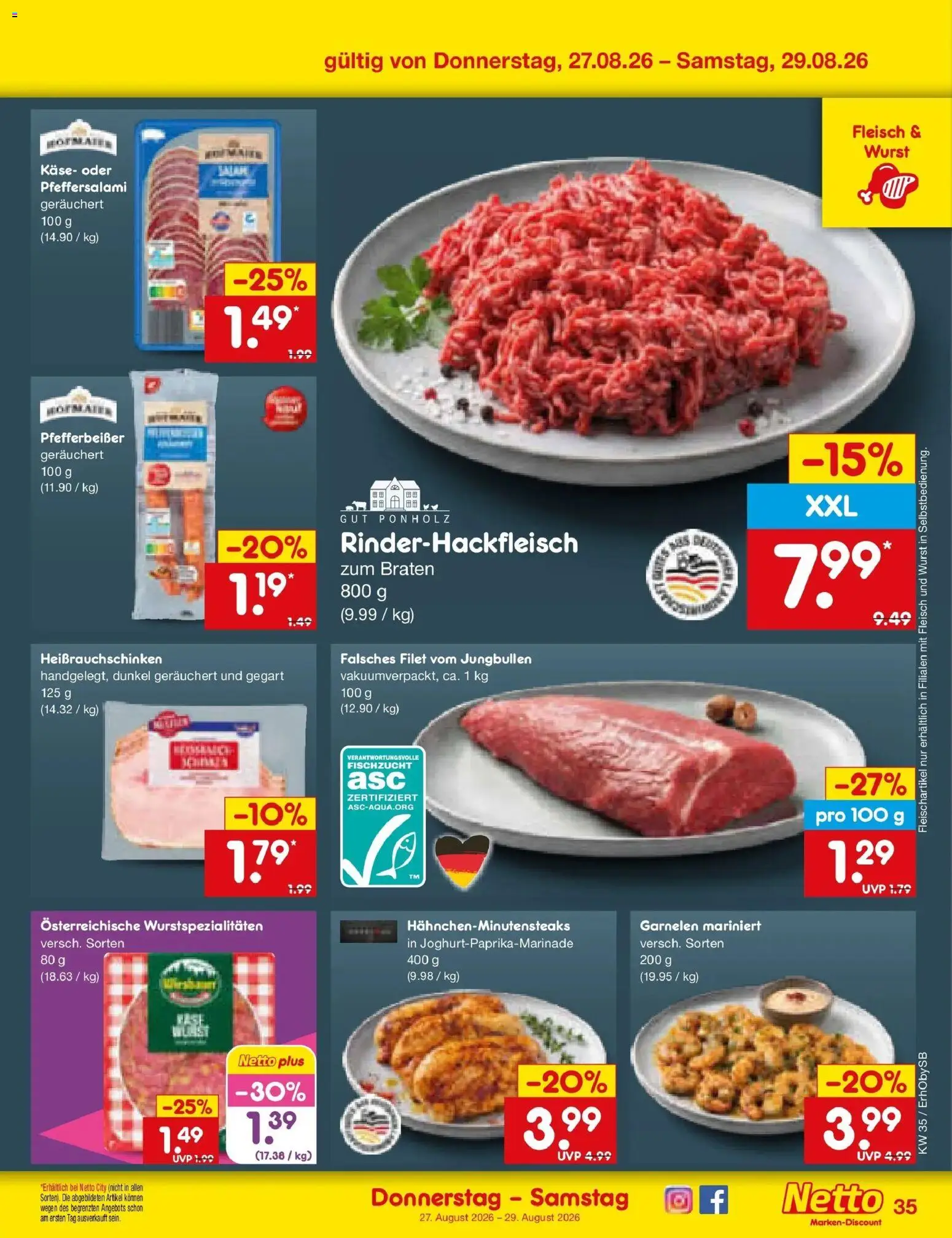 Netto Marken-Discount Prospekt Mauern – gültig ab 24.08.2026 | Seite: 49 | Produkte: Käse, Garnelen, Wurst, Fleisch